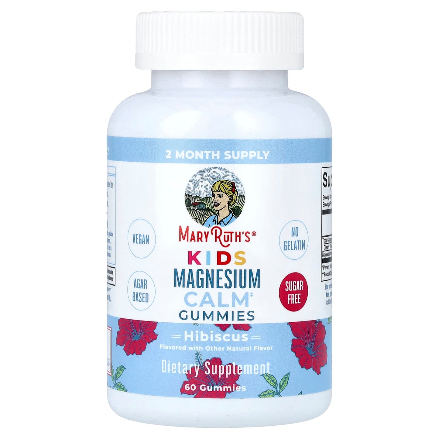 MaryRuth's, Kids Magnesium Calm Gummies, Hibiscus, 60 Gummies UPC 850036700715 | HiLife Vitamins
