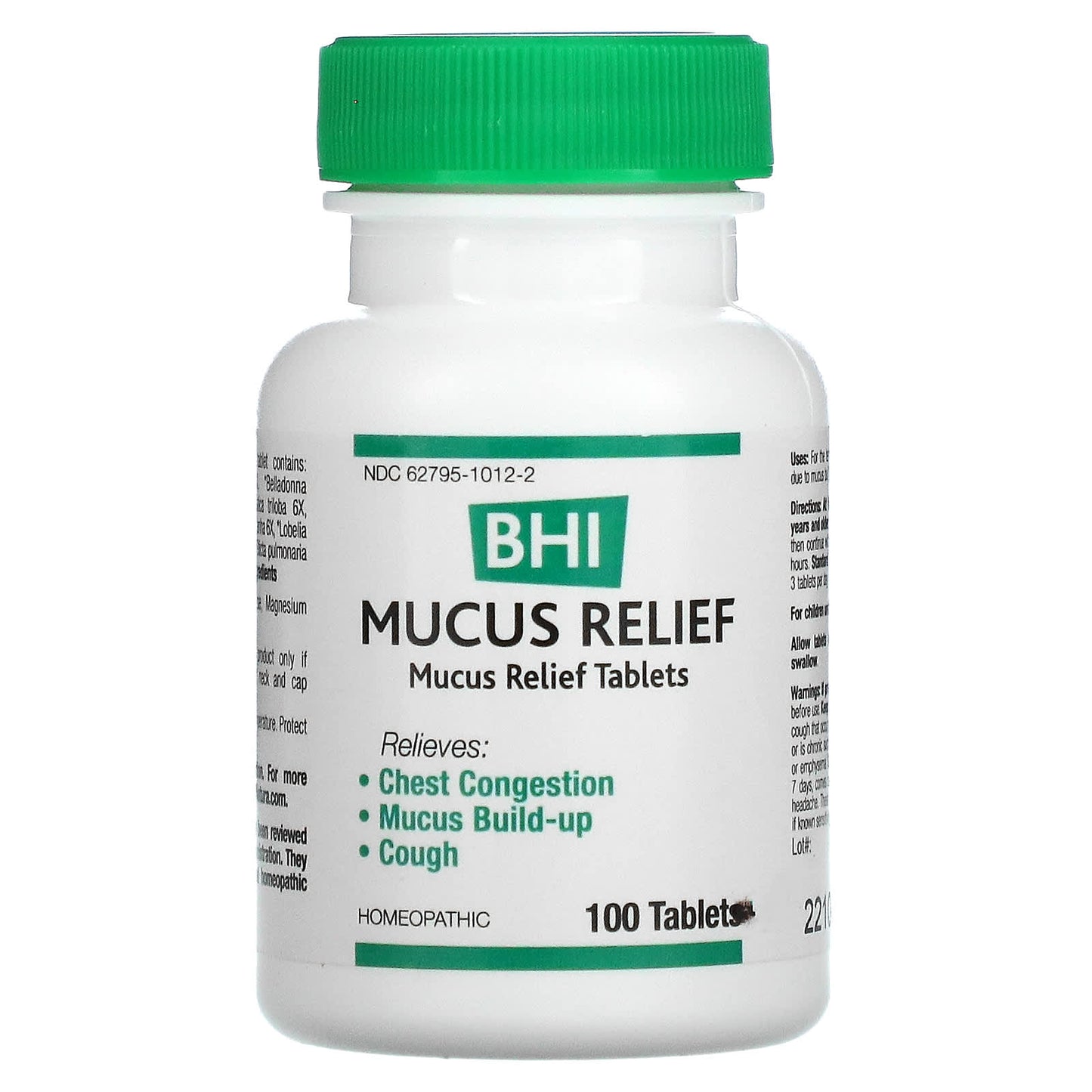 Medinatura, BHI Mucus, 100 Tablets UPC 787647100088 | Hilife Vitamins