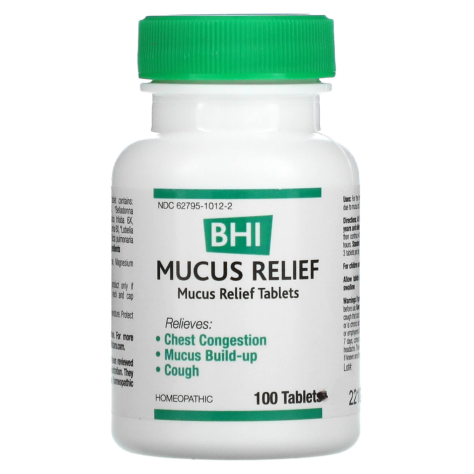 Medinatura, BHI Mucus, 100 Tablets UPC 787647100088 | Hilife Vitamins