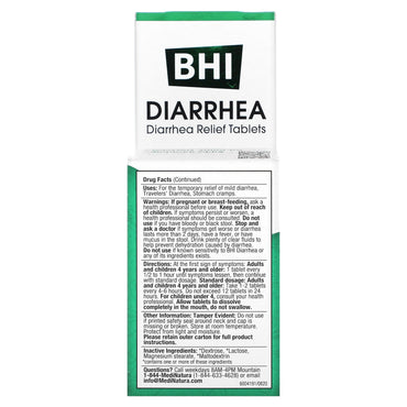 Medinatura, BHI Diarrhea, 100 Tablets UPC 787647100187 | Hilife Vitamins