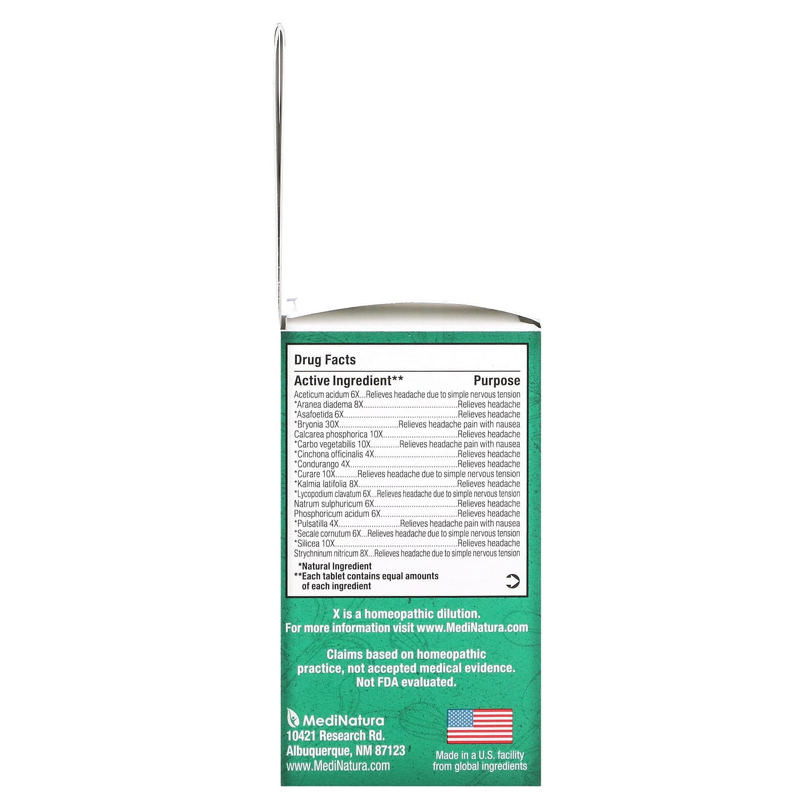 Medinatura, BHI Migraine, 100 Tablets UPC 787647100323 | Hilife Vitamins