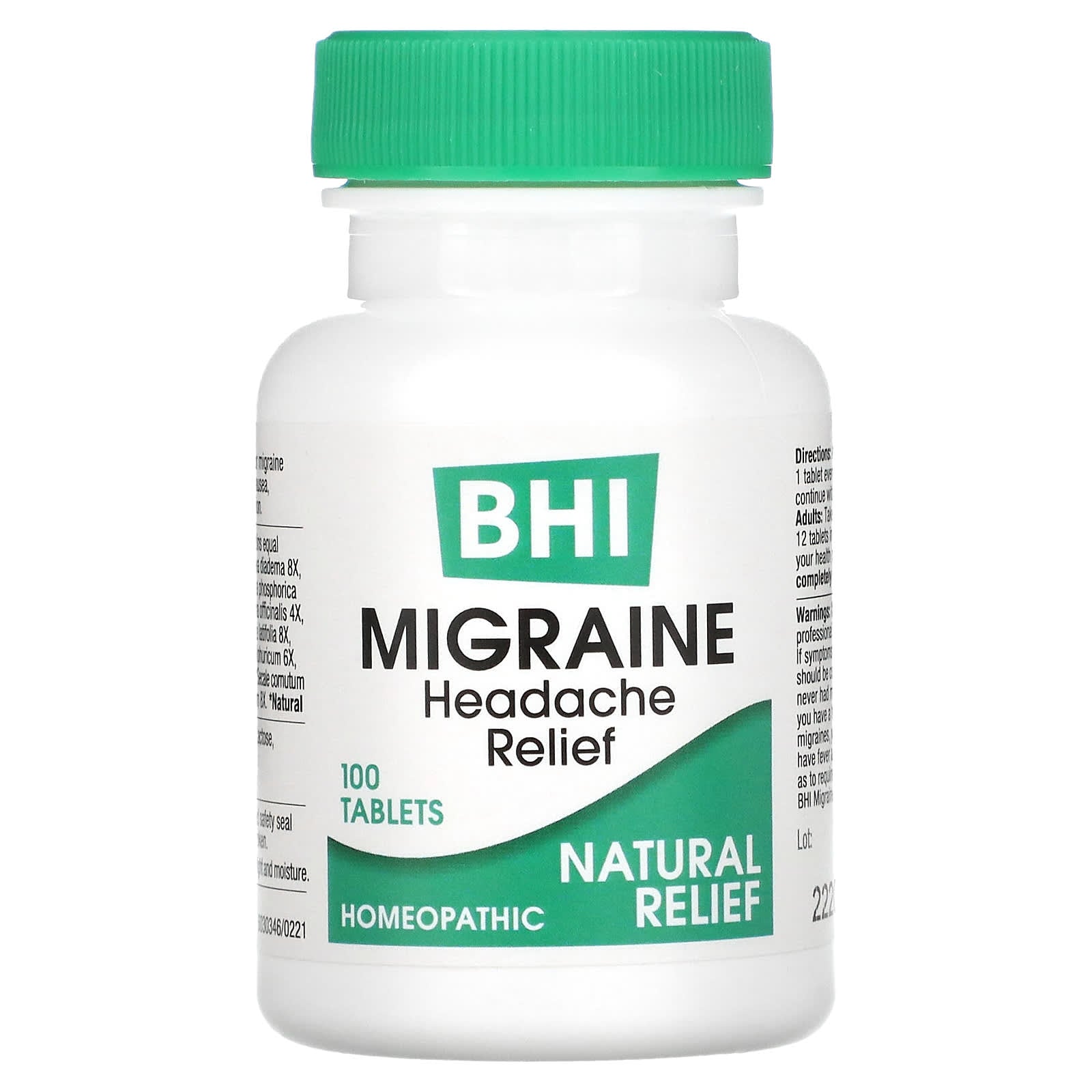 Medinatura, BHI Migraine, 100 Tablets UPC 787647100323 | Hilife Vitamins