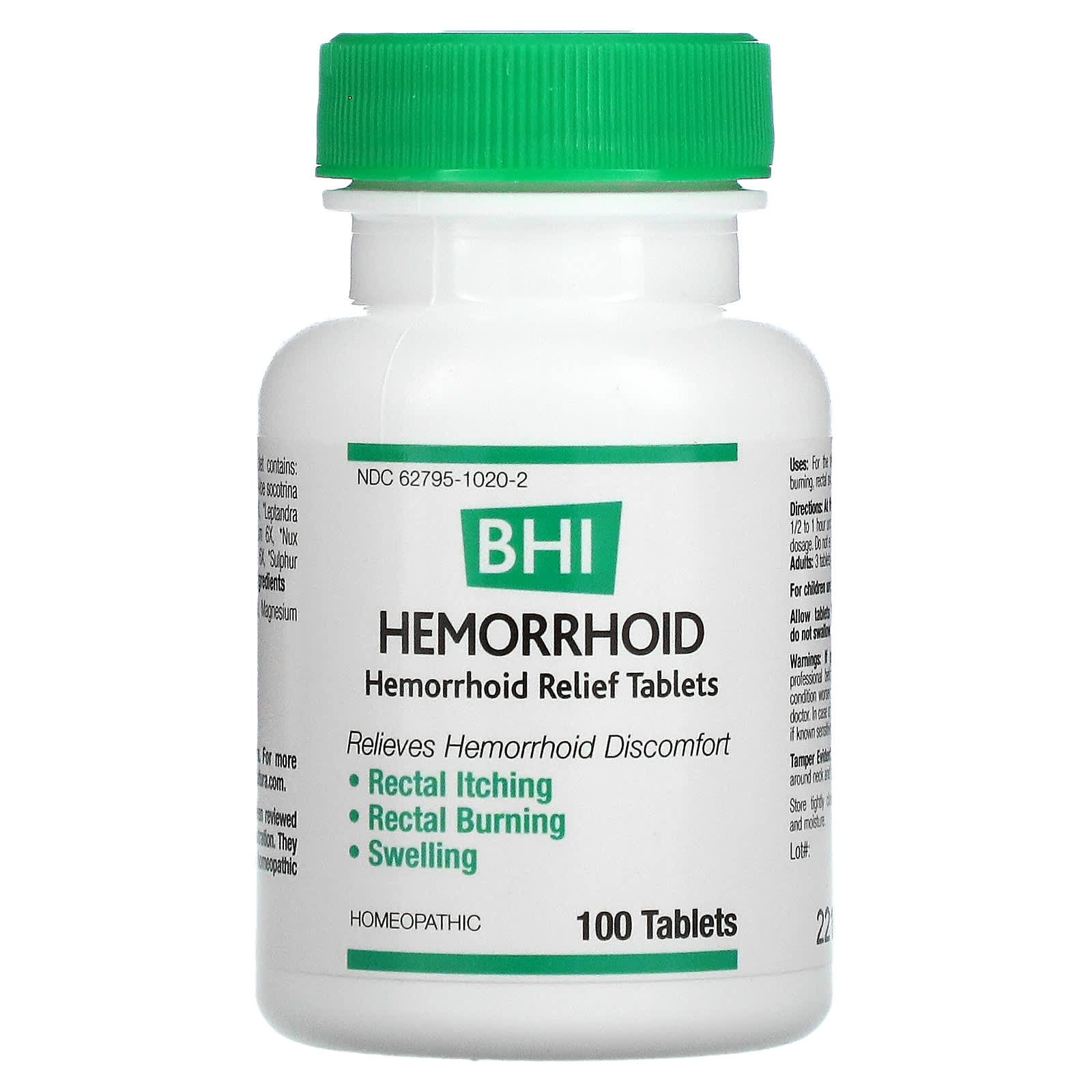 Medinatura, BHI Hemorrhoid, 100 Tablets UPC 787647100354 | Hilife Vitamins