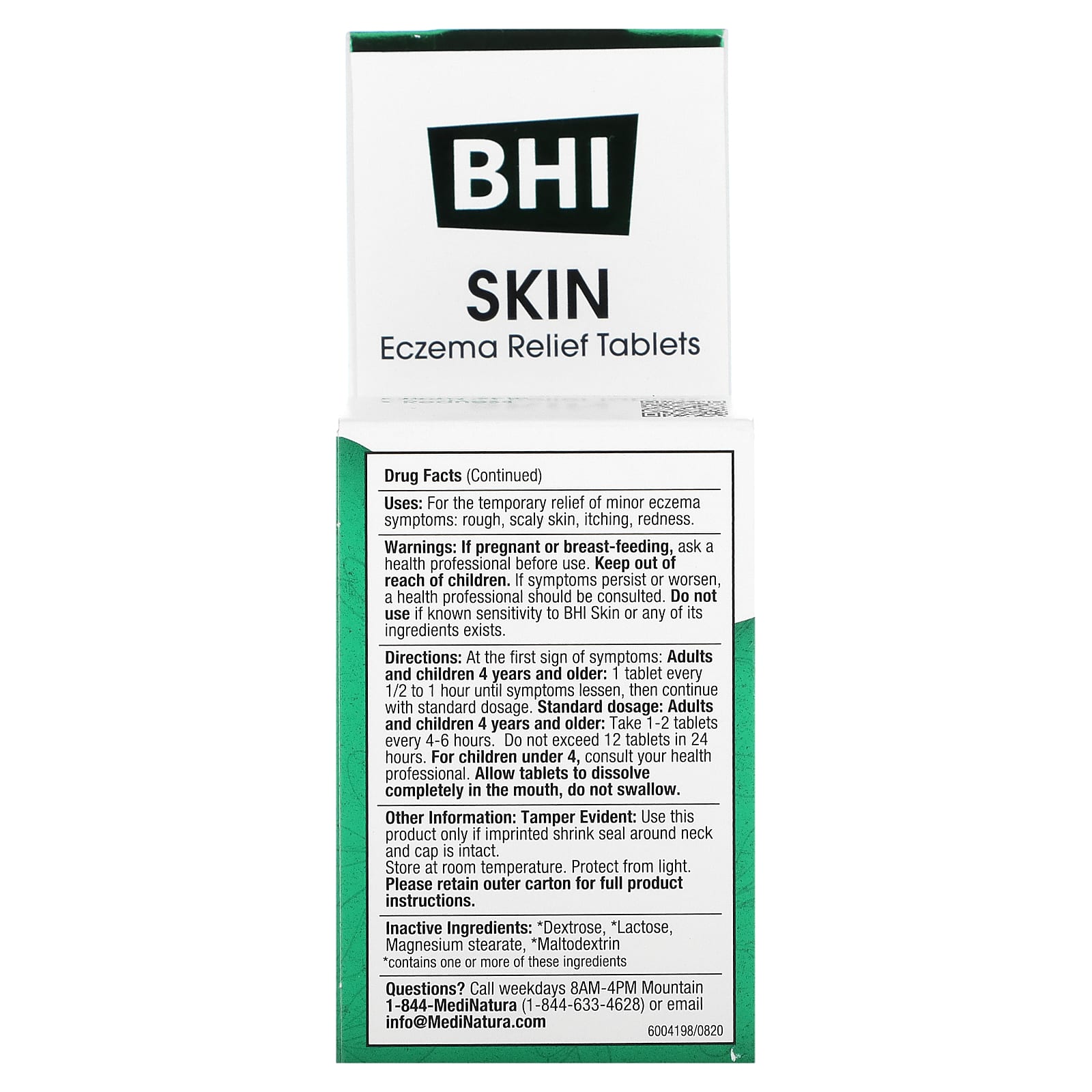 Medinatura, BHI Skin, 100 Tablets UPC 787647100613 | Hilife Vitamins