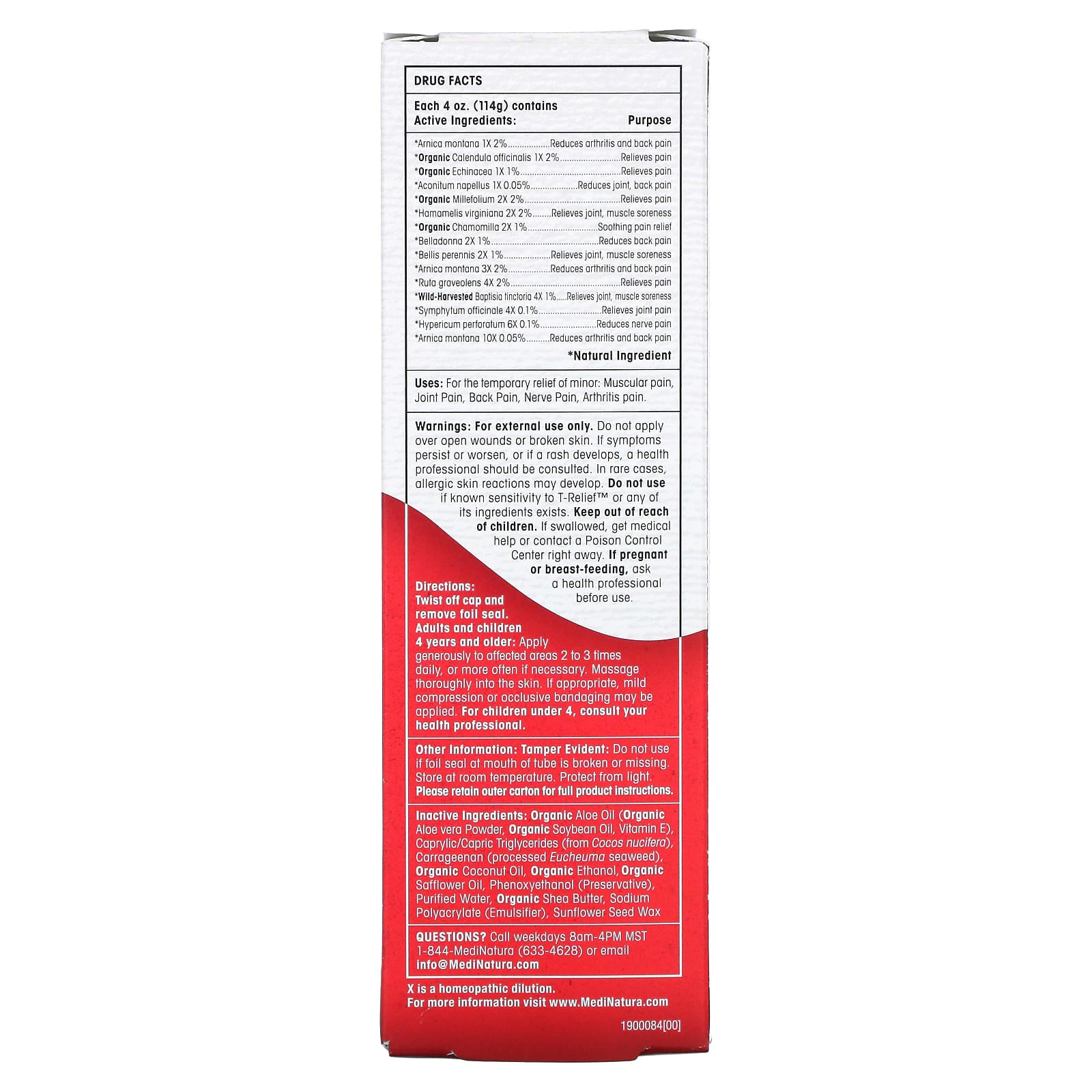 Medinatura, T-Relief Pain Ointment, 100 Grams UPC 787647101764 | Hilife Vitamins