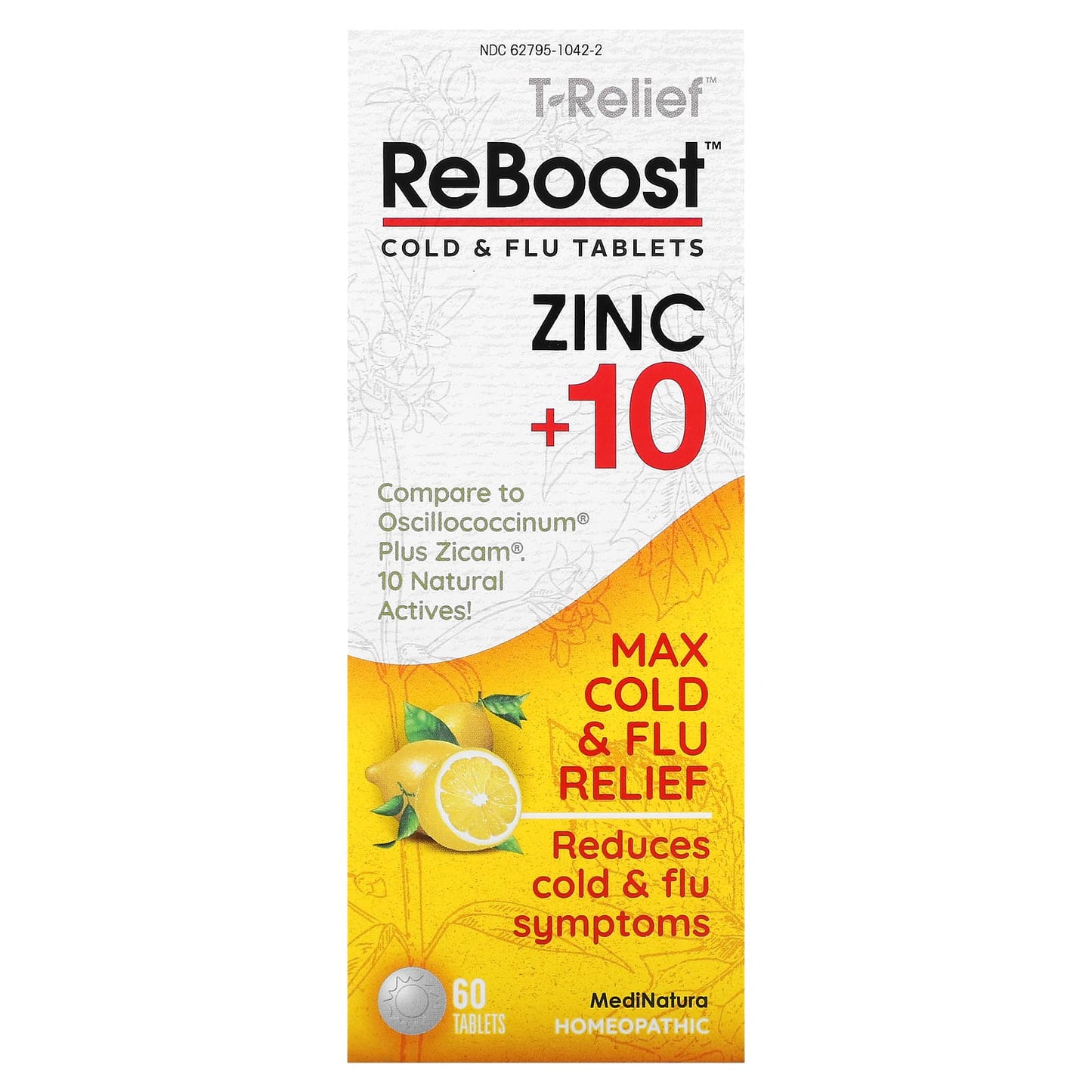 MEDINATURA, ReBoost Zinc +10 Cold & Flu Relief Lemon, 60 TABLET UPC 787647201518 | Hilife Vitamins