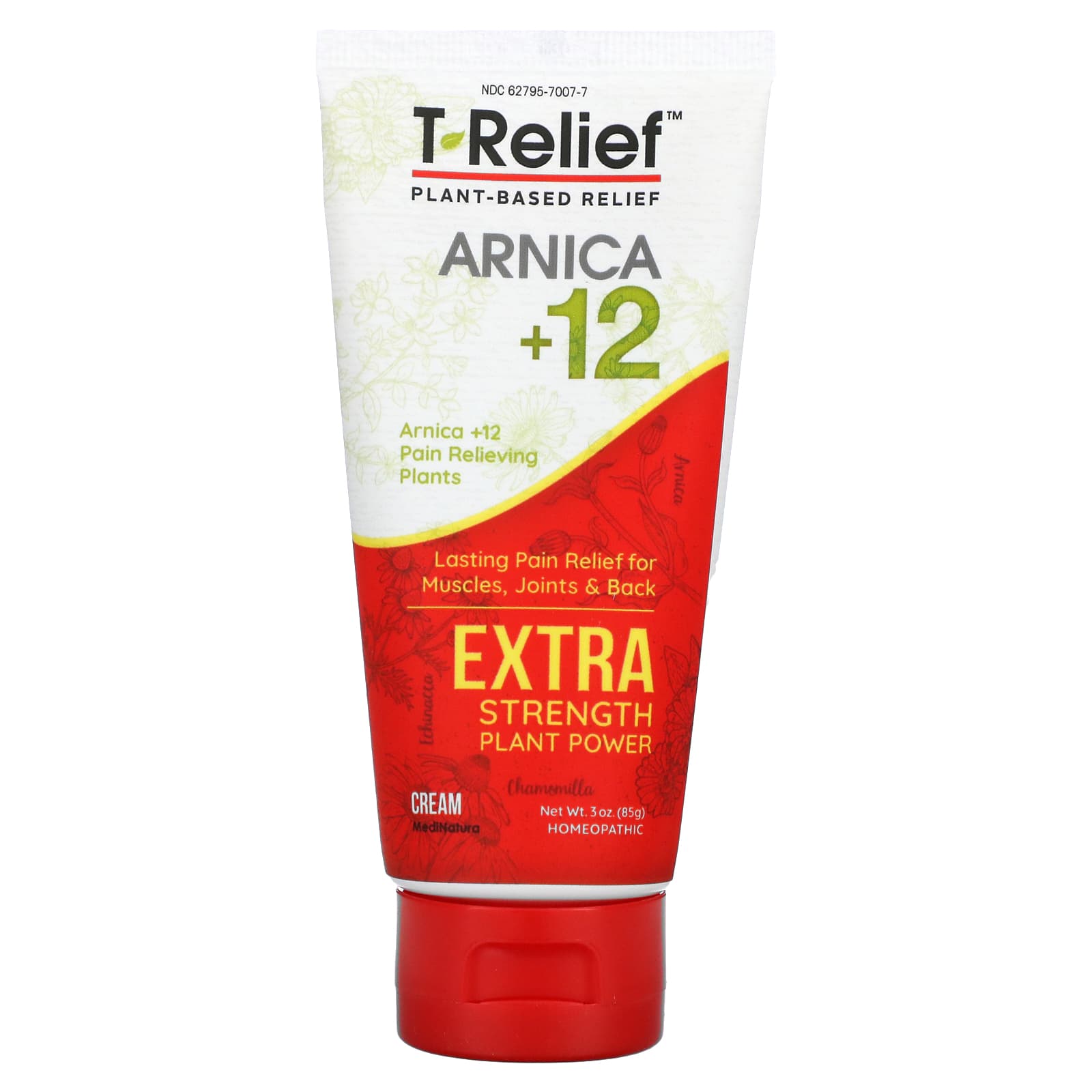 MediNatura, T-Relief, Arnica +12, Extra Strength, Chamomilla, 3 oz (85 g) UPC 787647852819 | Hilife Vitamins