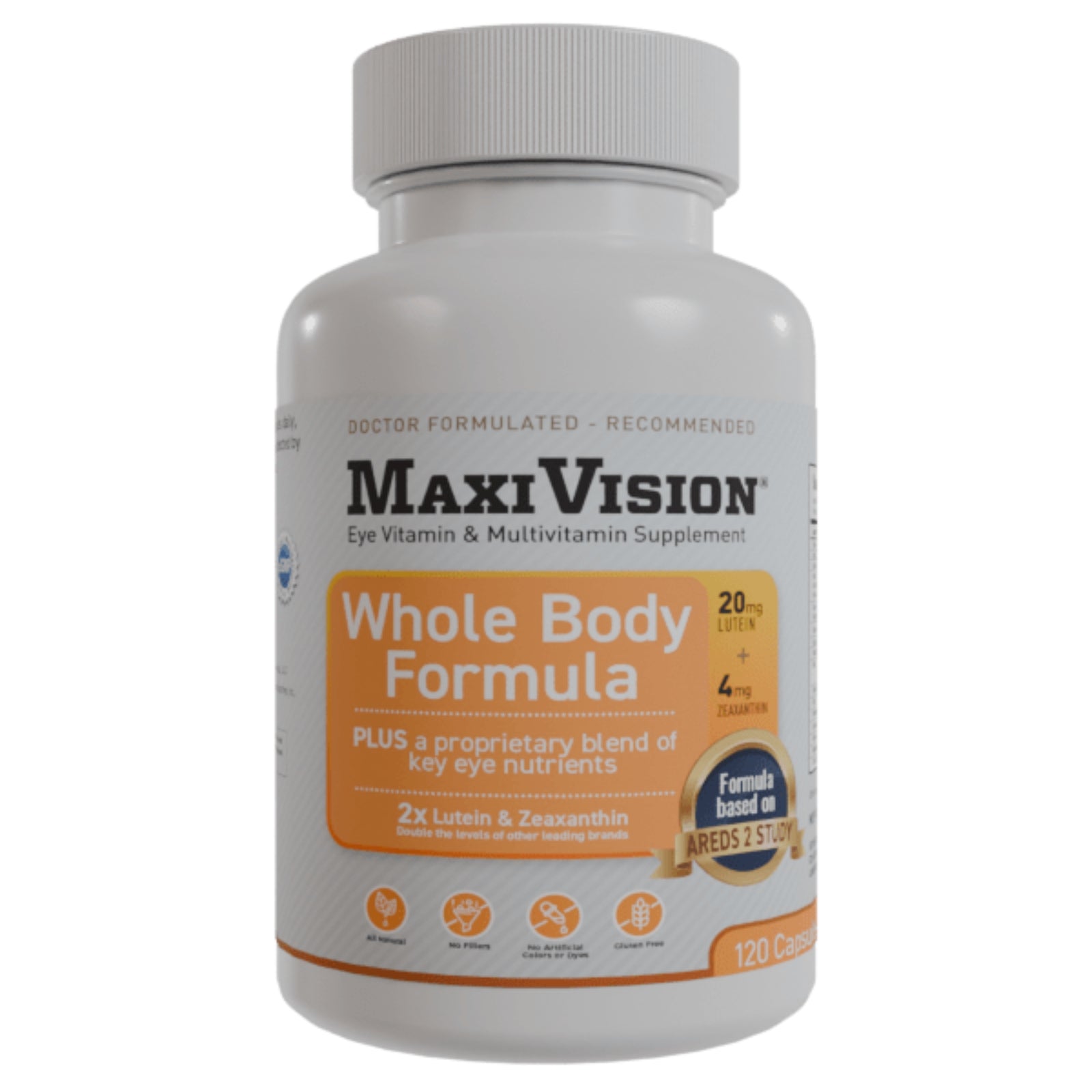 Lunovus, Maxivision Whole Body Formula, AREDS 2 Formula, 120 Capsules UPC 850014590239 | HiLife Vitamins