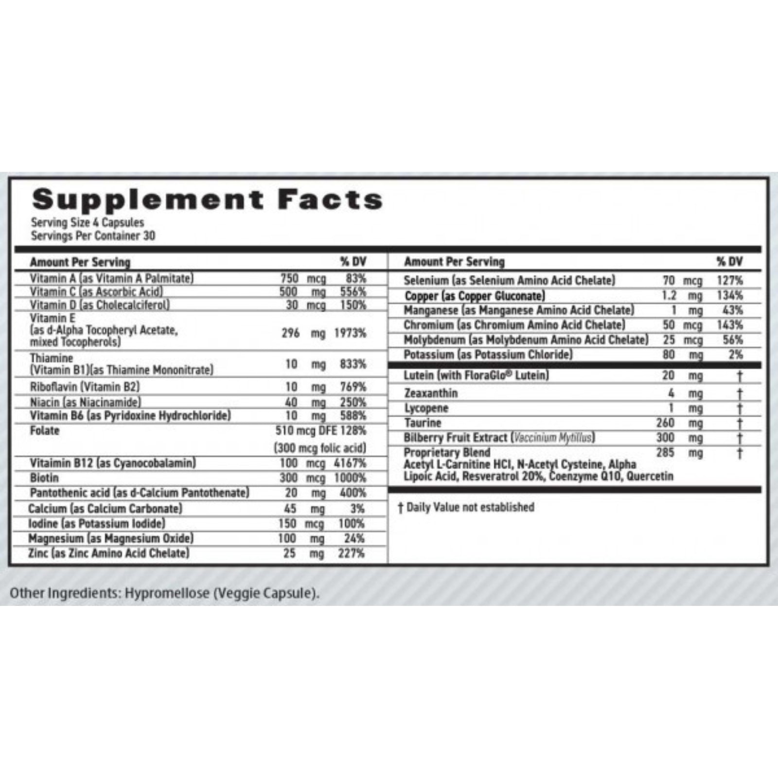 Lunovus, Maxivision Whole Body Formula, AREDS 2 Formula, 120 Capsules - 850014590239 | Hilife Vitamins