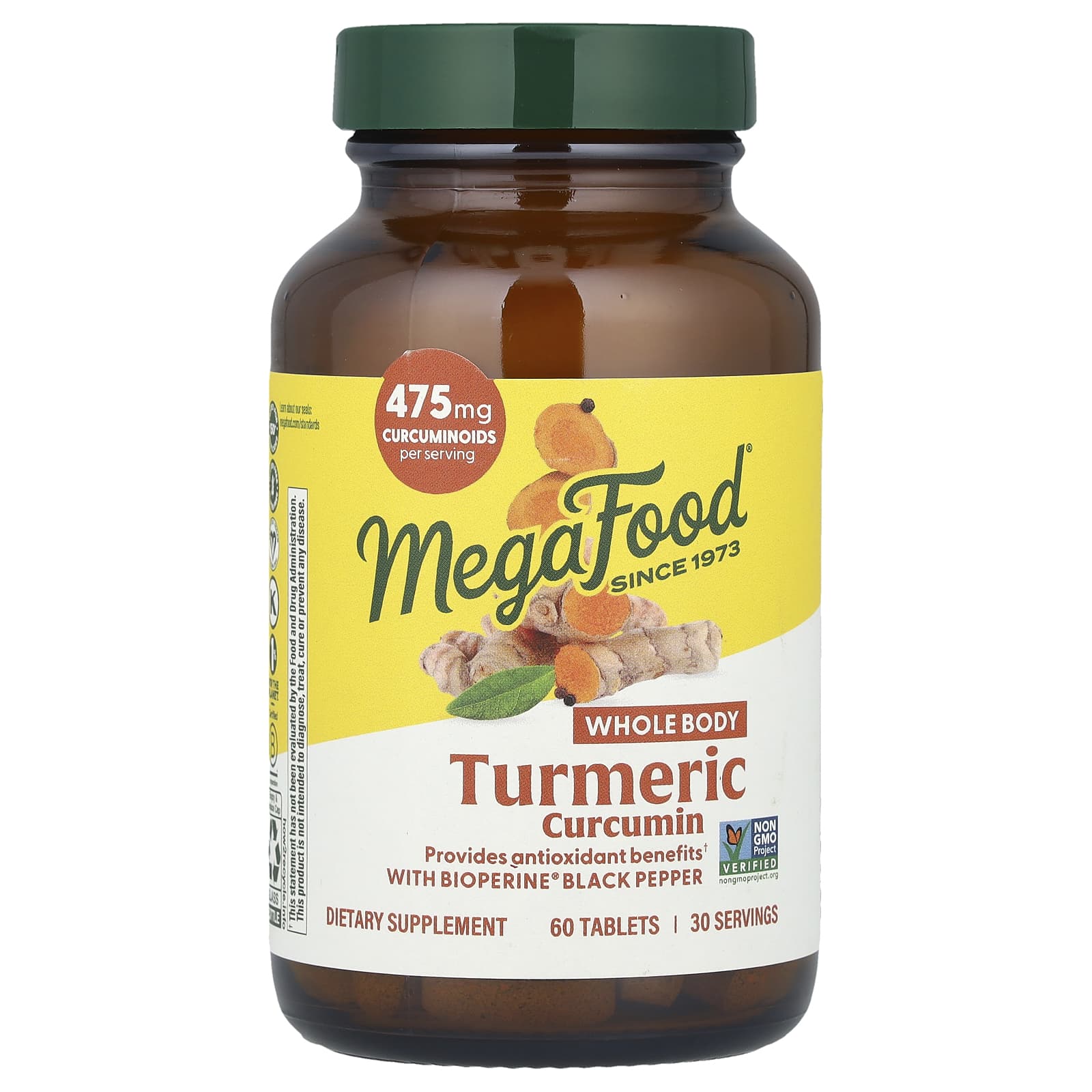 Megafood, Turmeric Curcumin, 60 Tablets UPC 051494100066 | HiLife Vitamins