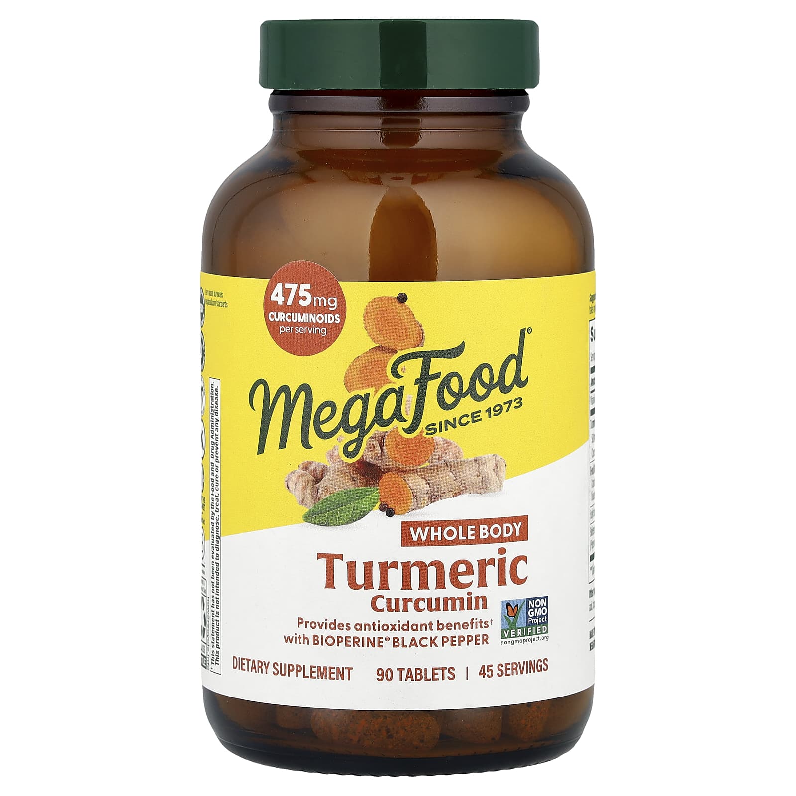 Megafood, Turmeric Curcumin, 90 Tablets UPC 051494100097 | HiLife Vitamins