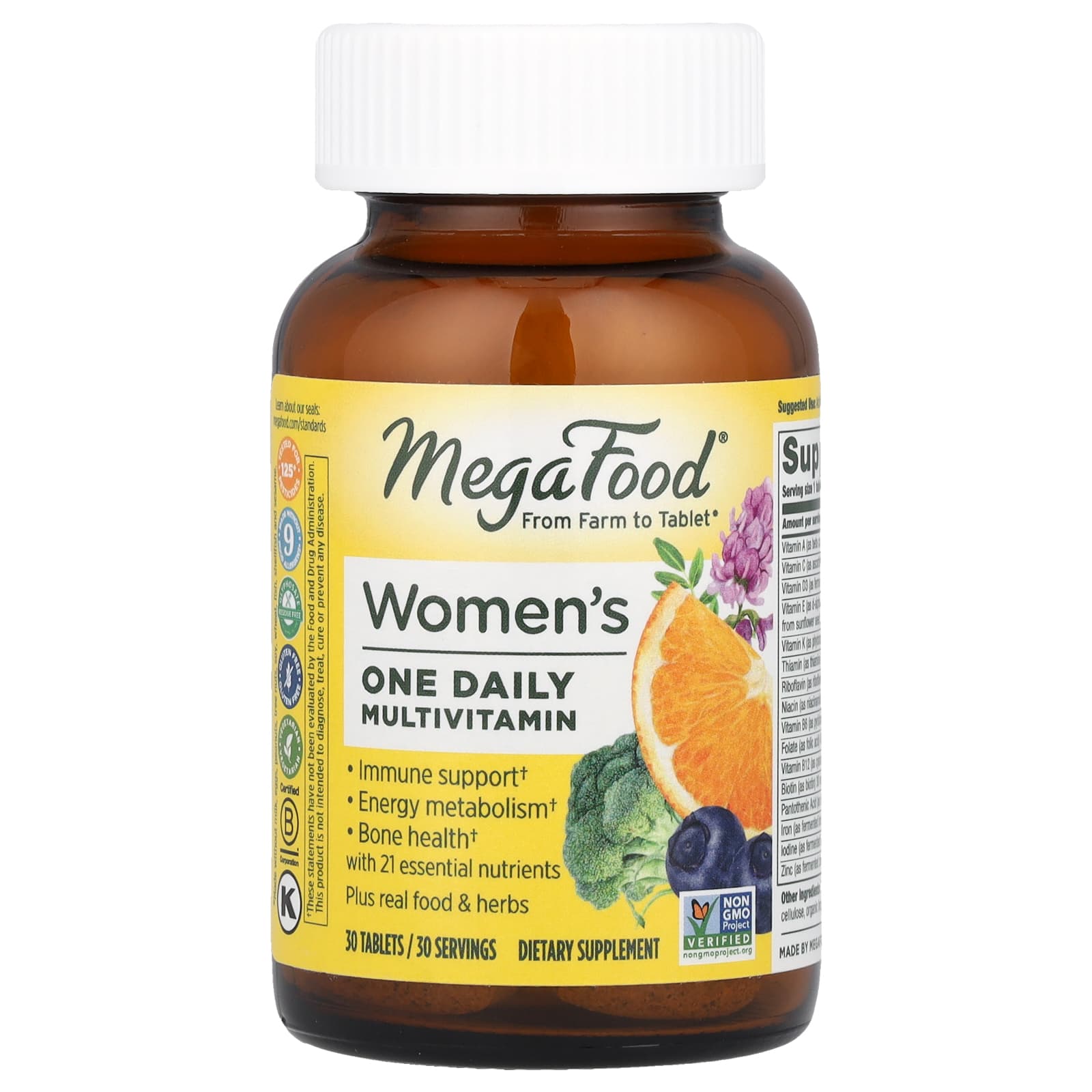 Megafood, Women’s One Daily, 30 Tablets UPC 051494101032 | HiLife Vitamins