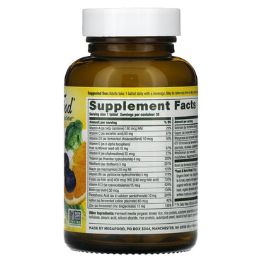 Megafood, Men’s One Daily, 30 Tablets UPC 051494101063 | HiLife Vitamins