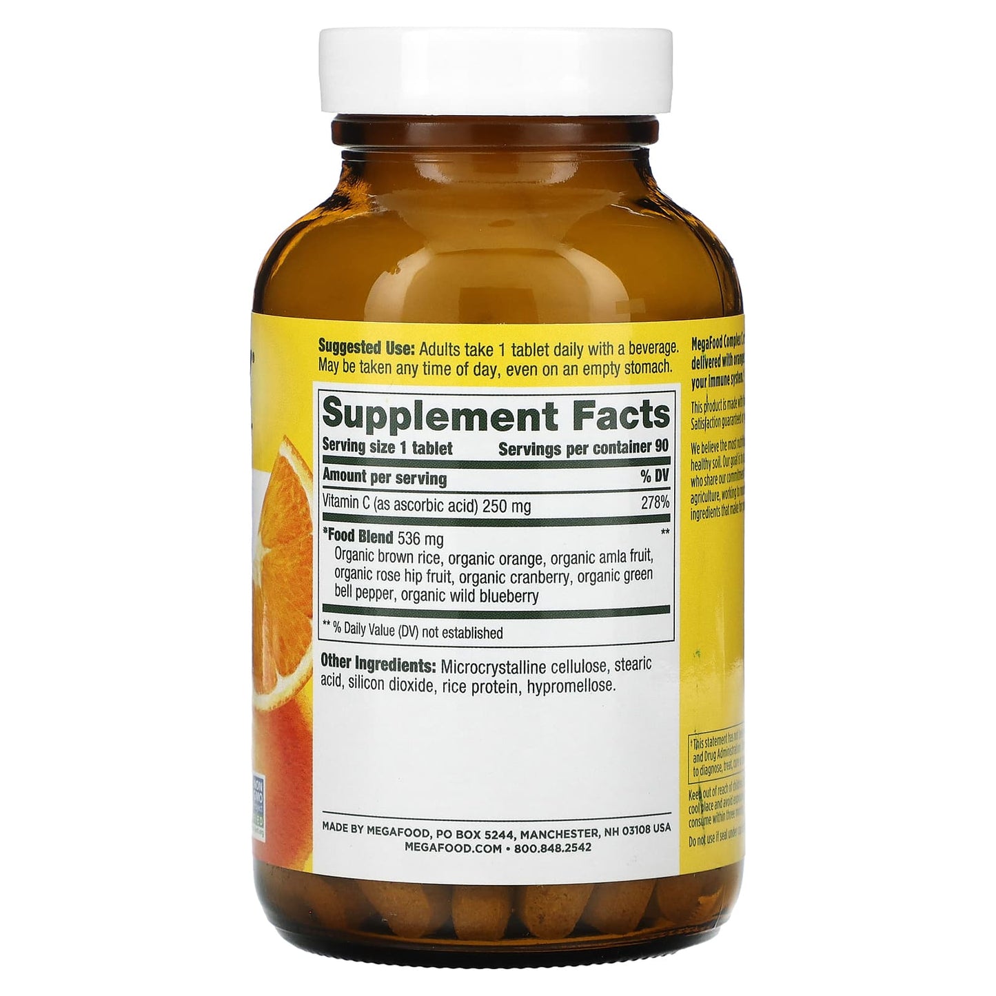 Megafood, Complex C, 90 Tablets UPC 051494101346 | HiLife Vitamins