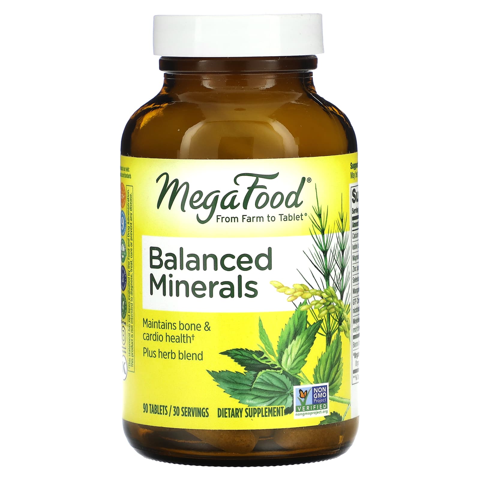 Megafood, Balanced Minerals, 90 Tablets UPC 051494101698 | HiLife Vitamins