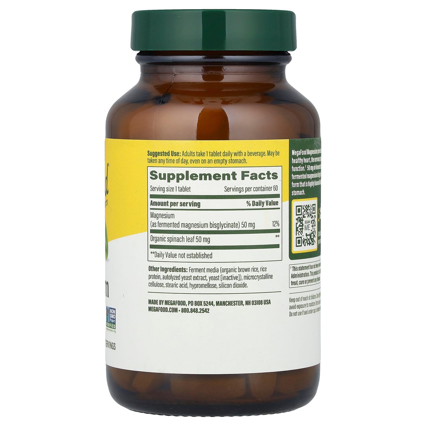 Megafood, Magnesium, 60 Tablets UPC 051494101872 | HiLife Vitamins