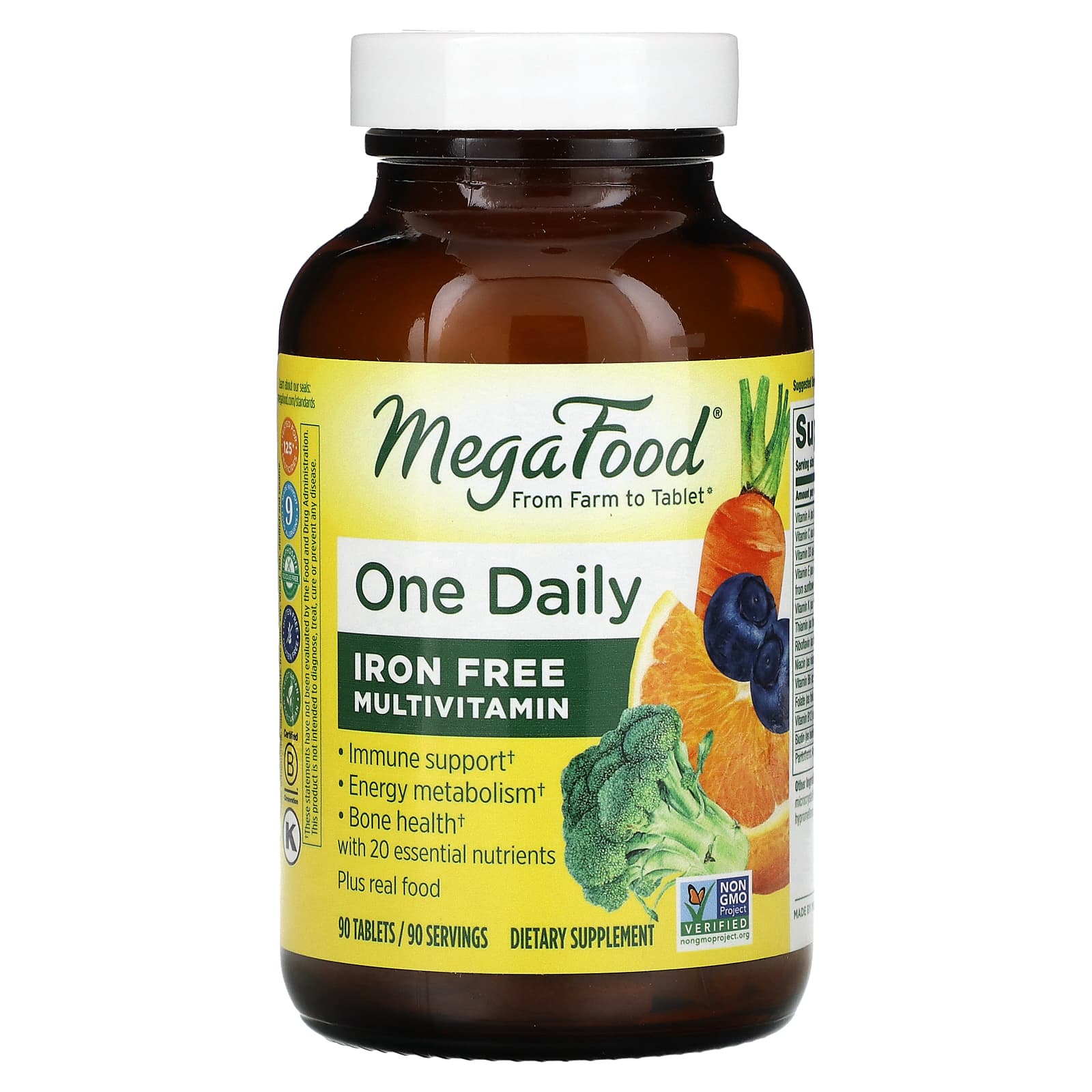 Megafood, One Daily Iron Free, 90 Tablets UPC 051494101940 | HiLife Vitamins