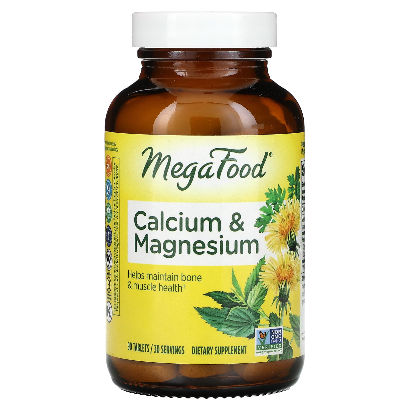 Megafood, Cal, Magnesium & Potassium, 90 Tablets UPC 051494102329 | HiLife Vitamins