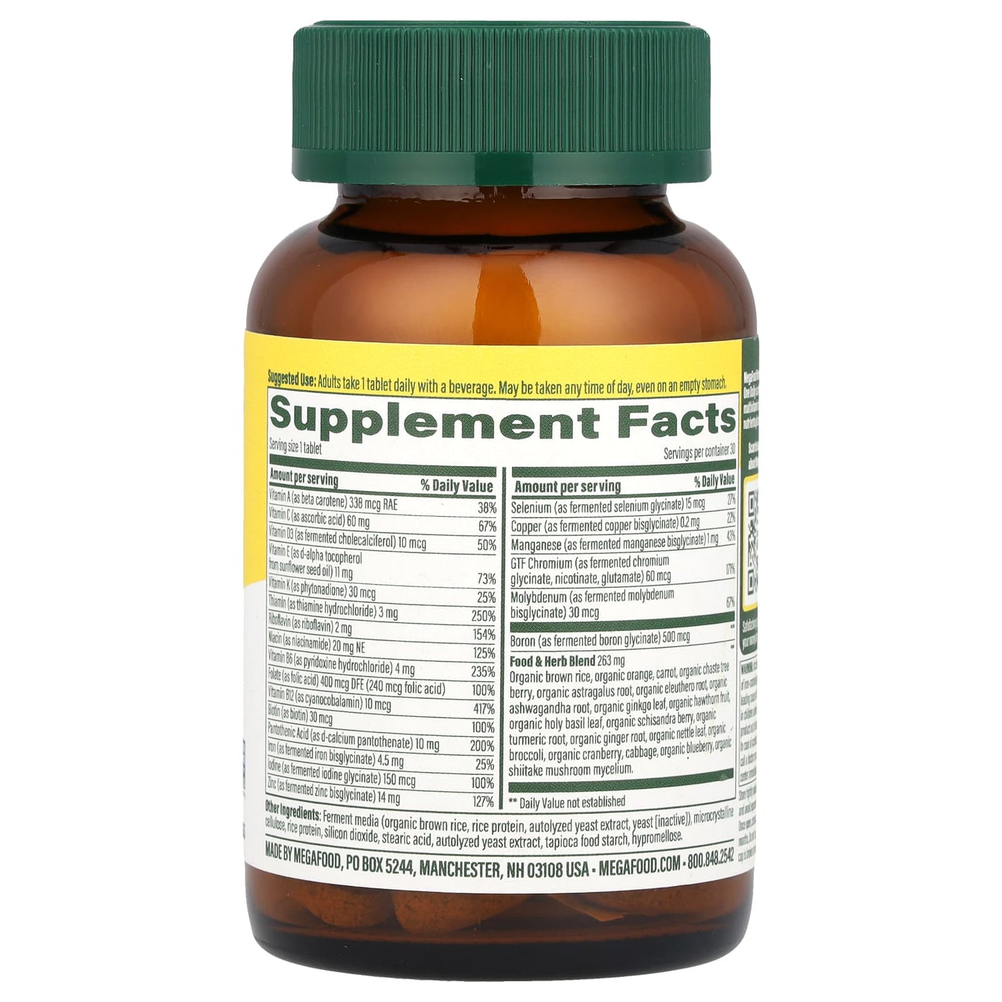 Megafood, Women's 40+ One Daily Multivitamin, 30 Tablets UPC 051494102657 | HiLife Vitamins