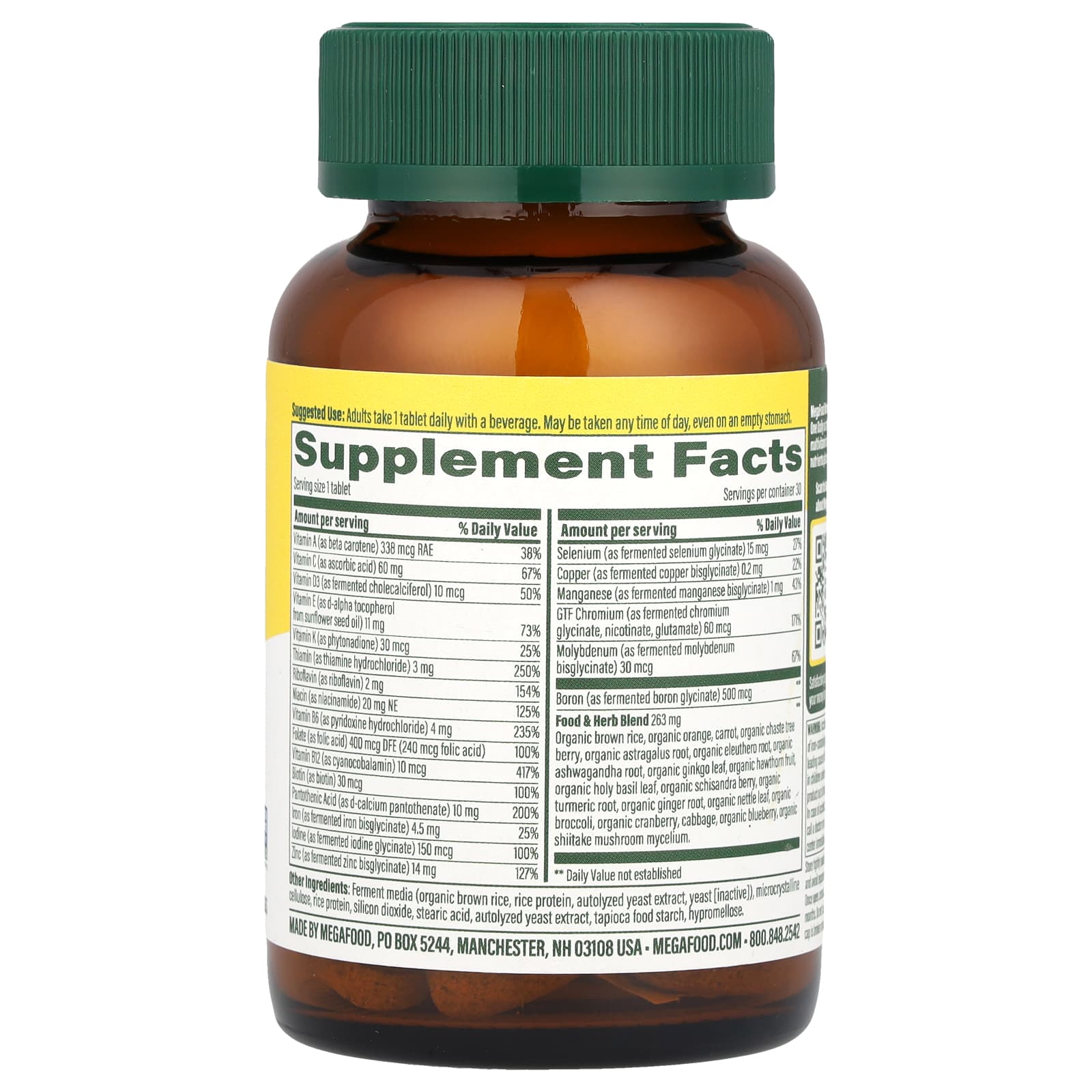 Megafood, Women's 40+ One Daily Multivitamin, 30 Tablets UPC 051494102657 | HiLife Vitamins