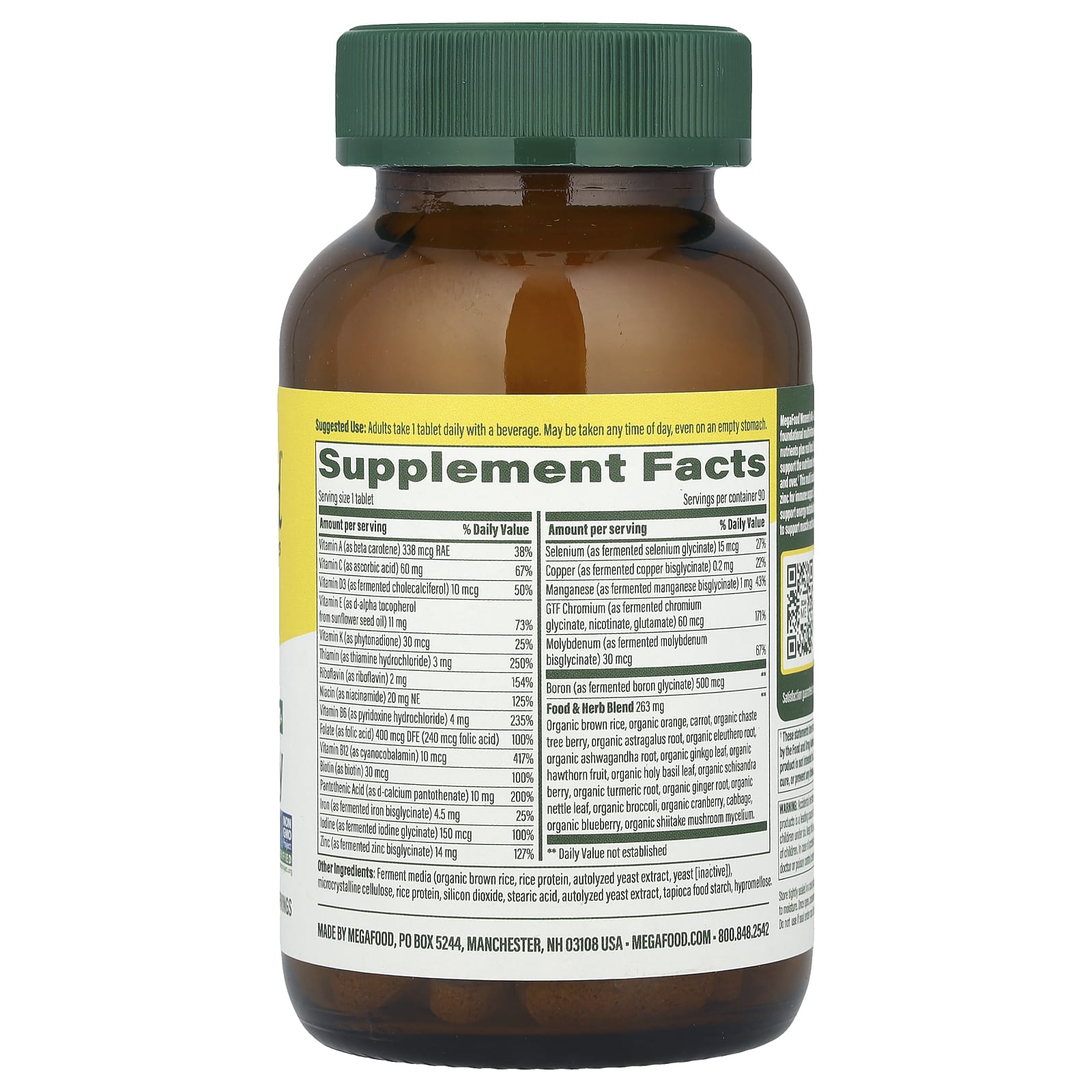 Megafood, Women's 40+ One Daily Multivitamin, 90 Tablets UPC 051494102671 | HiLife Vitamins