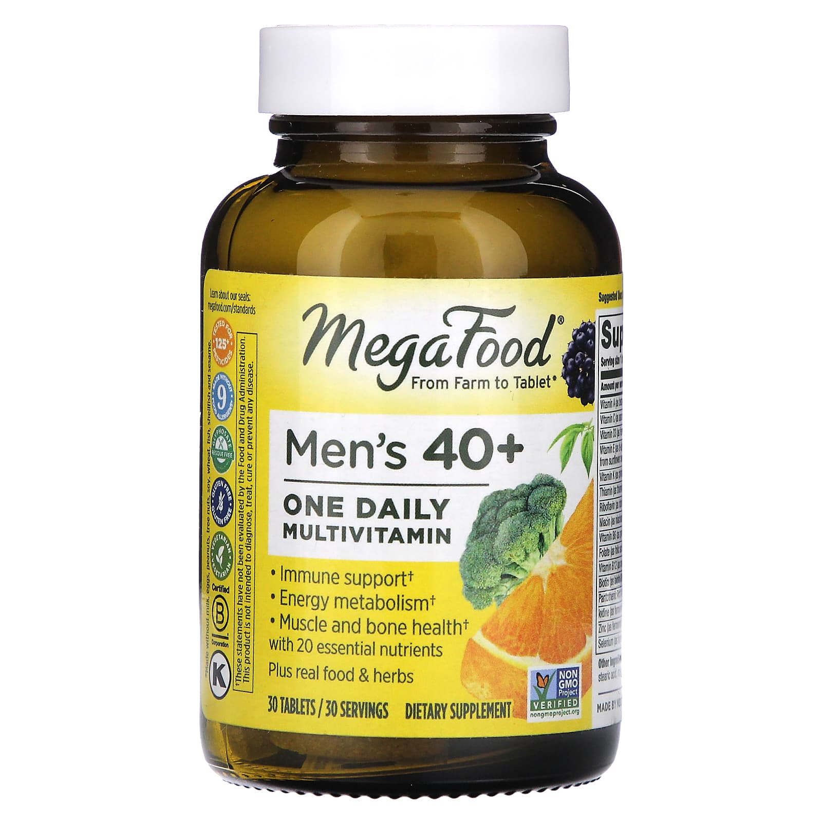 Megafood, Men Over 40 One Daily, 30 Tablets UPC 051494102688 | HiLife Vitamins
