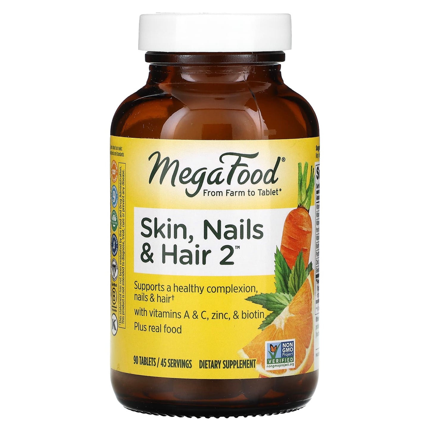 Megafood, Skin, Nails & Hair 2, 90 Tablets UPC 051494102817 | HiLife Vitamins