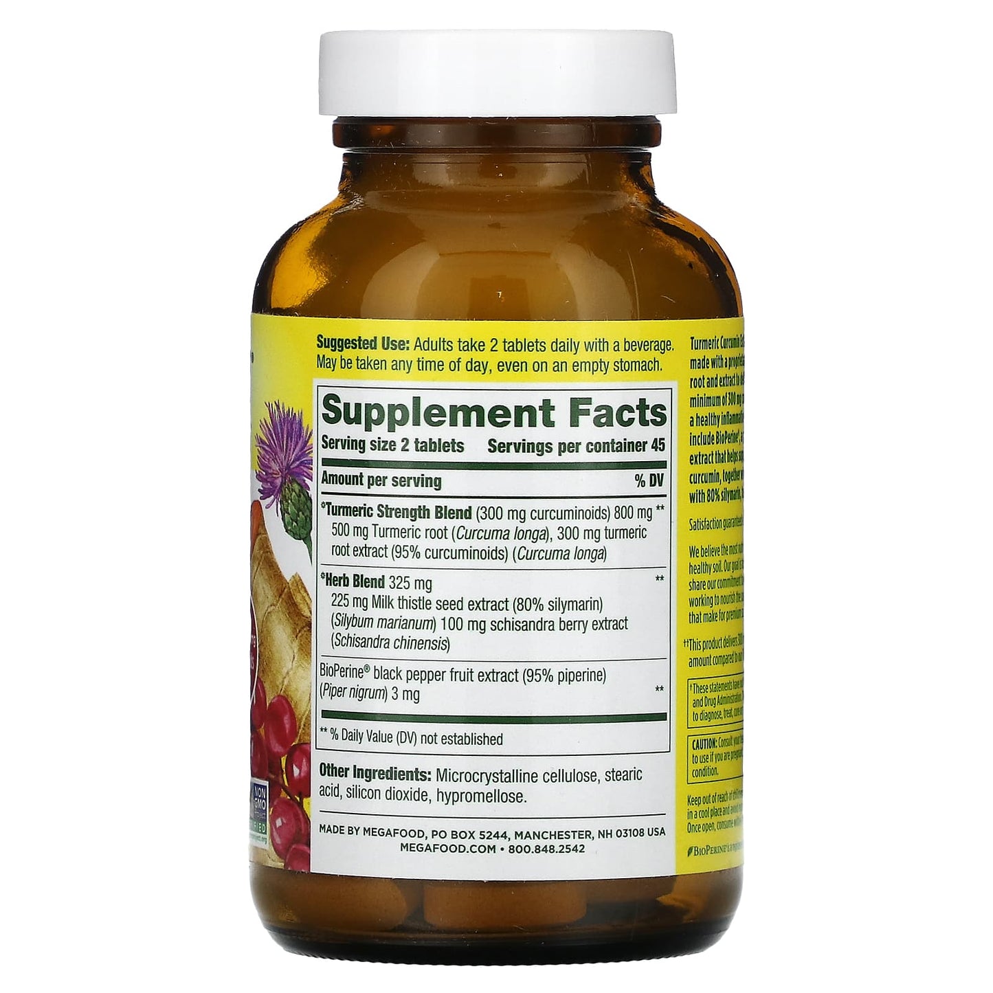 Megafood, Turmeric Strength For Liver, 90 Tablets UPC 051494103074 | HiLife Vitamins