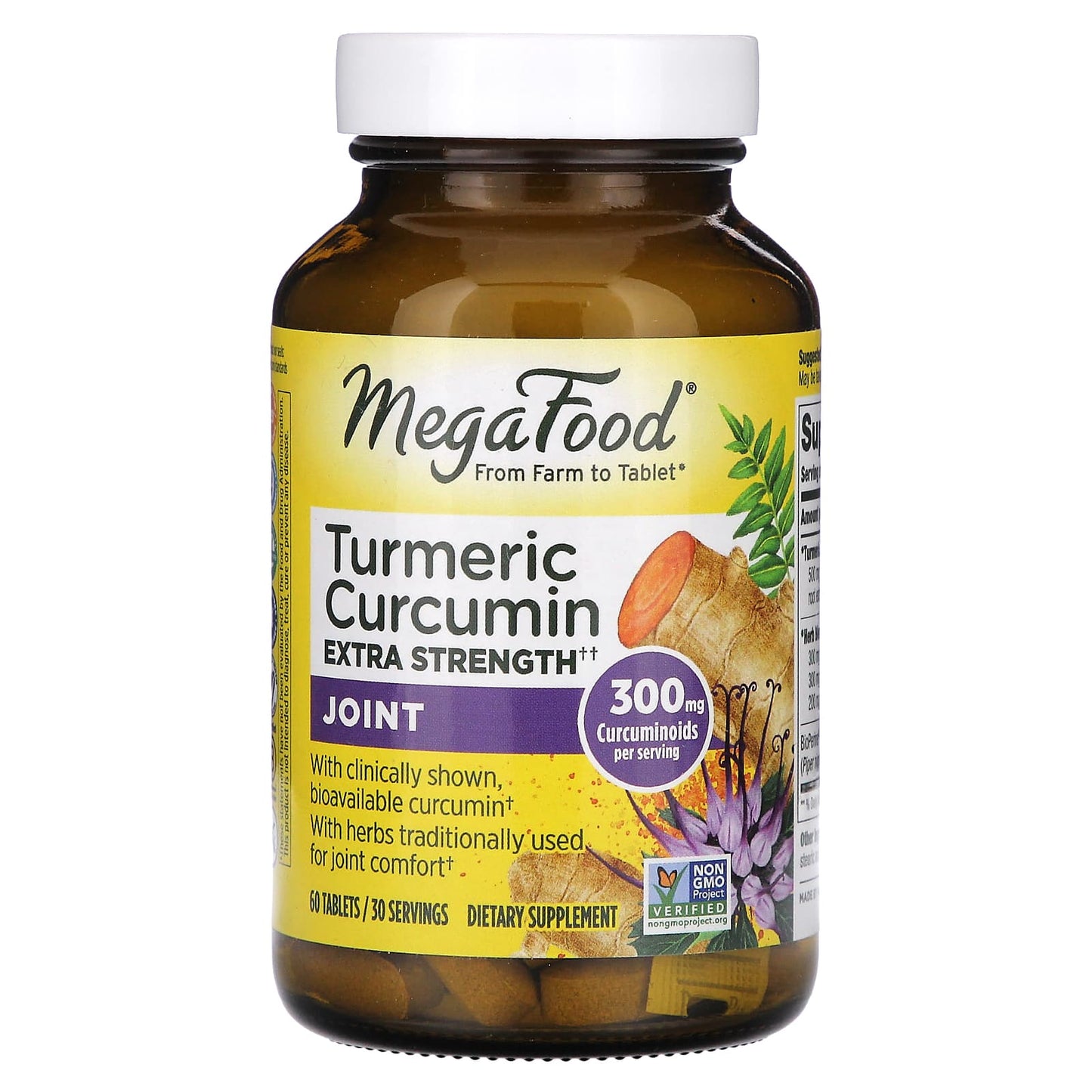 Megafood, Turmeric Curcumin, Joint, 60 Tablets UPC 051494103104 | HiLife Vitamins