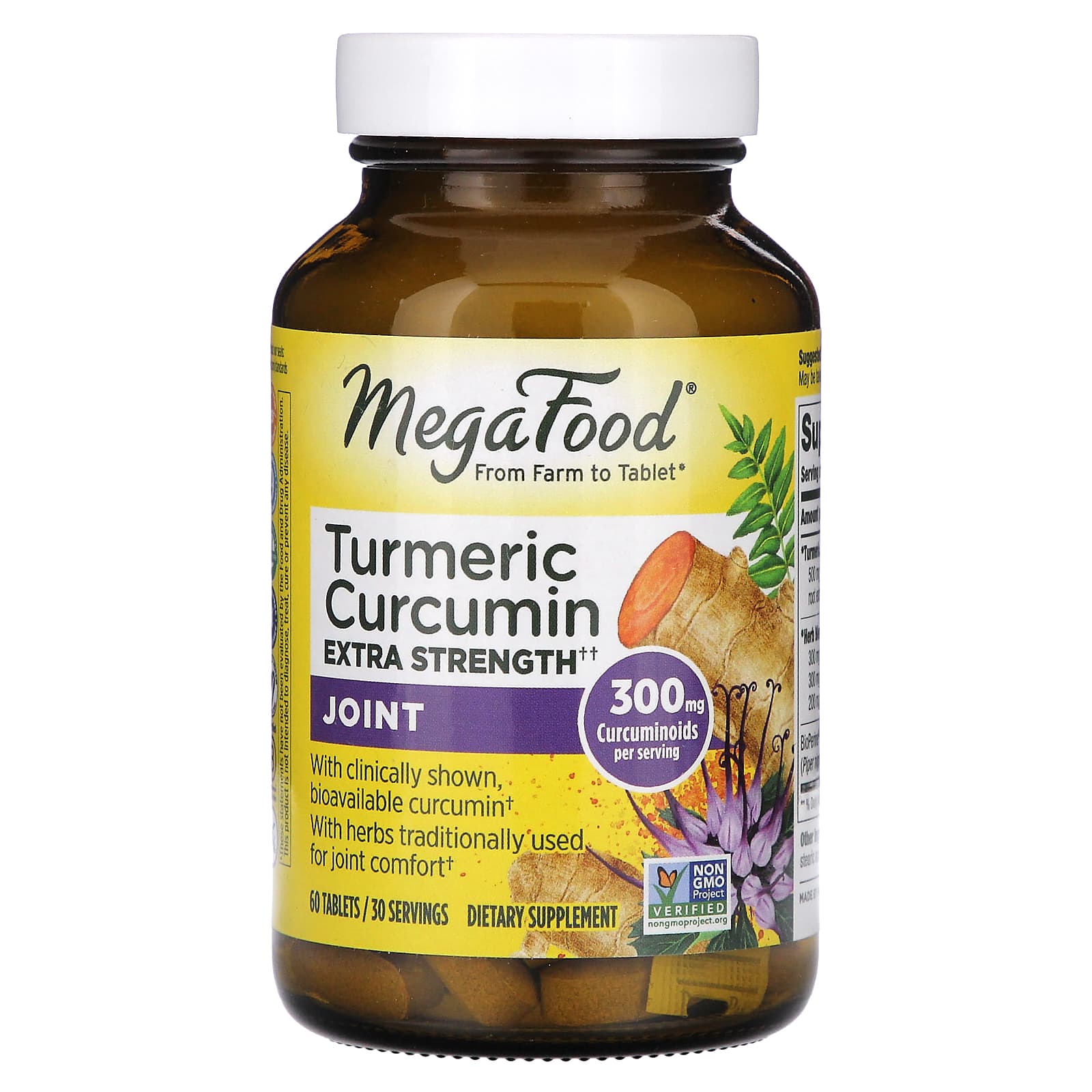 Megafood, Turmeric Curcumin, Joint, 60 Tablets UPC 051494103104 | HiLife Vitamins