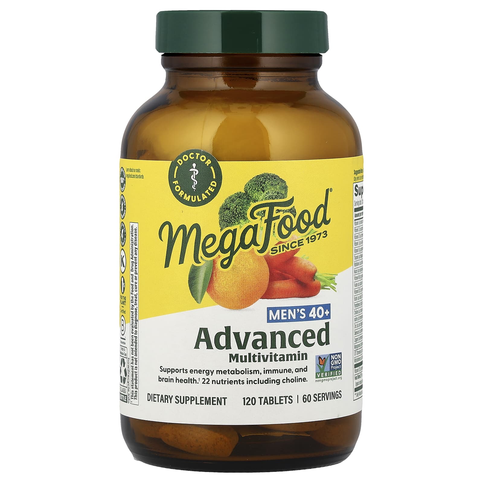 Megafood, Men's 40+, Advanced Multivitamin, 120 Tablets UPC 051494103180 | HiLife Vitamins