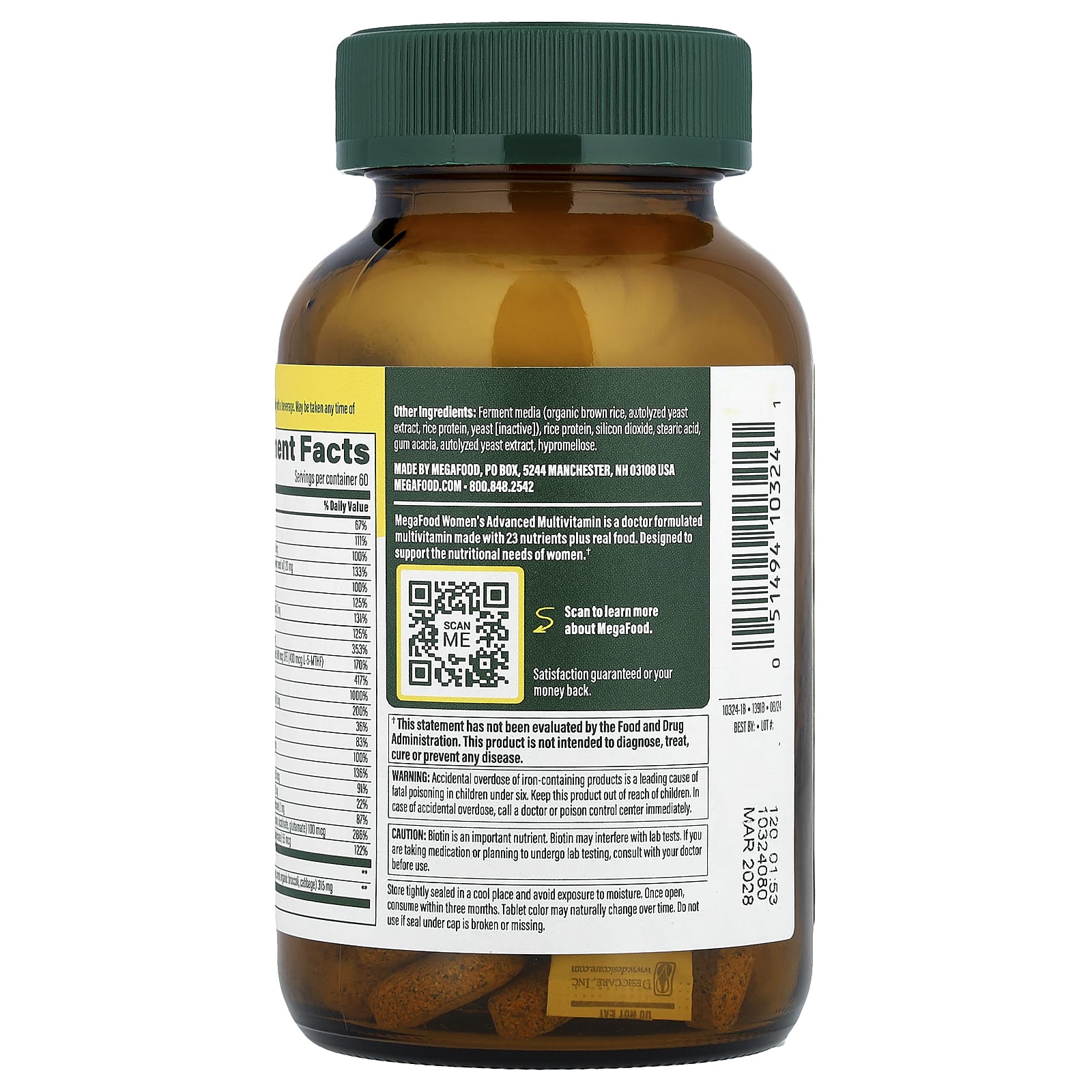 Megafood, Multi For Women, 120 Tablets - 051494103241 | Hilife Vitamins