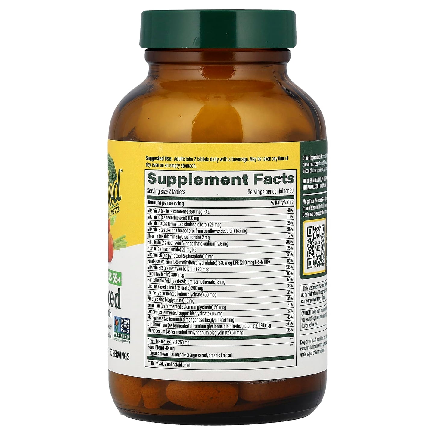 Megafood, Women's 55+, Advanced Multivitamin, 120 Tablets UPC 051494103272 | HiLife Vitamins
