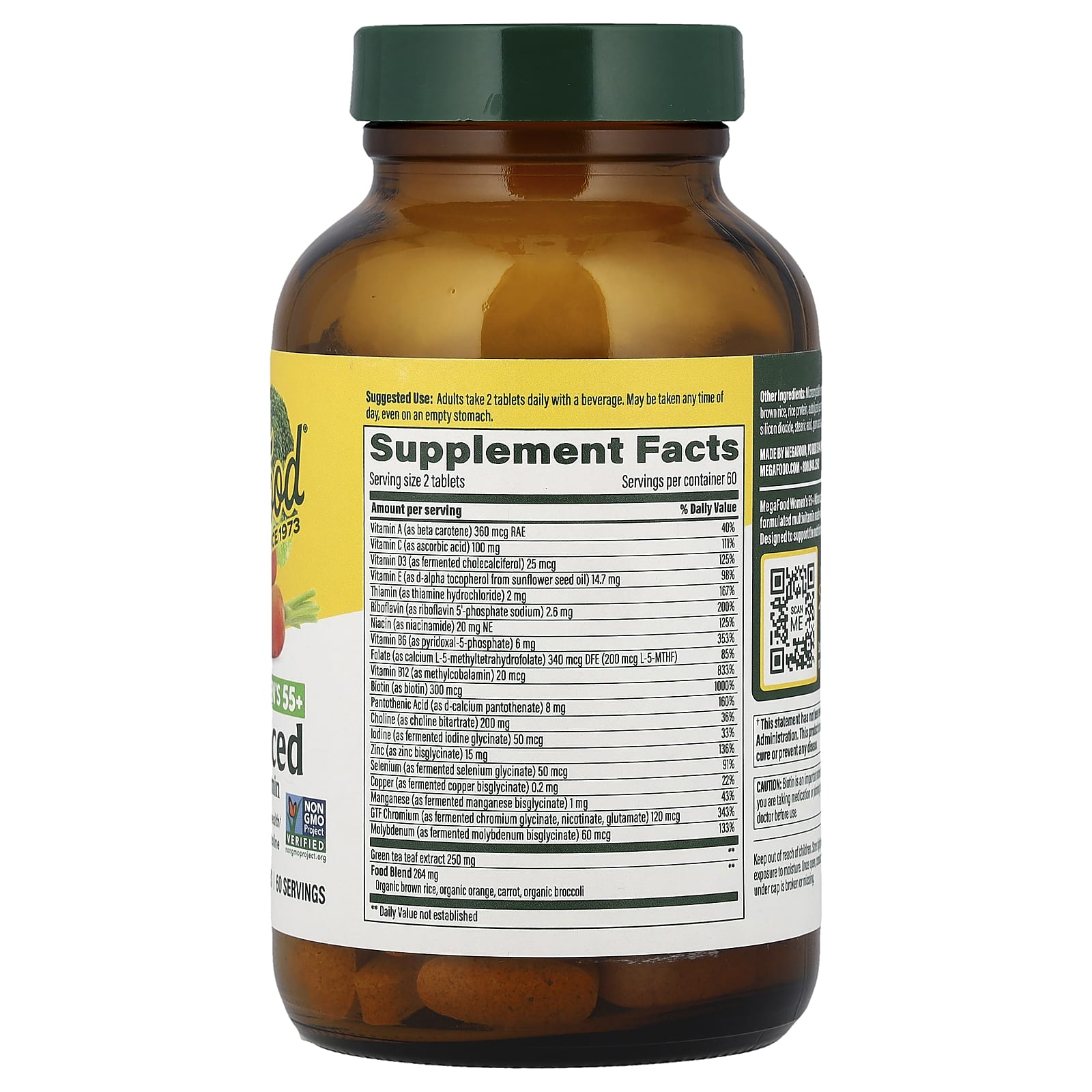 Megafood, Women's 55+, Advanced Multivitamin, 120 Tablets UPC 051494103272 | HiLife Vitamins