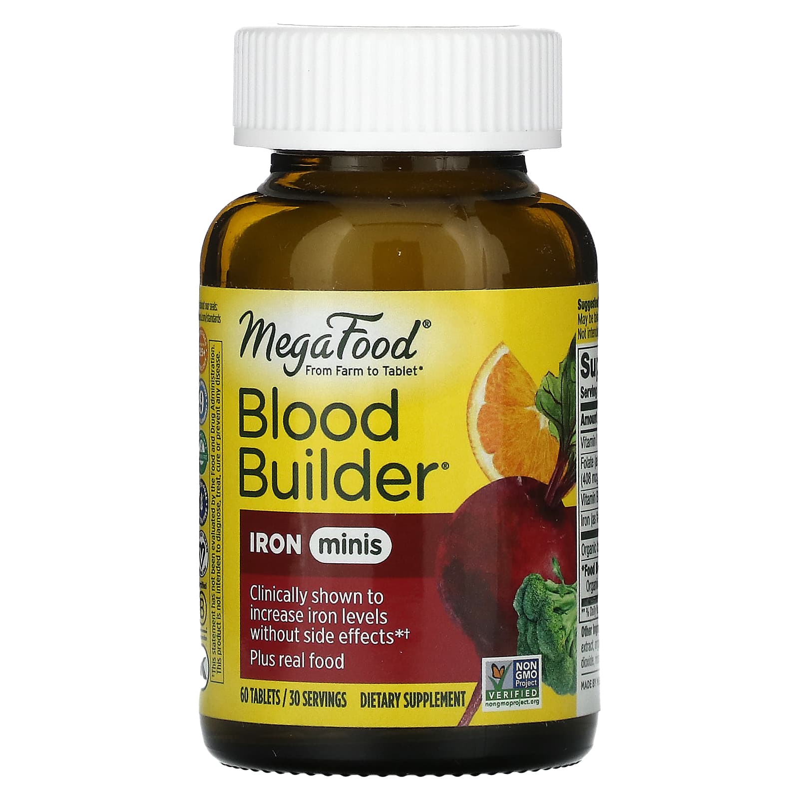 Megafood, Blood Builder Minis, 60 Tablets UPC 051494103371 | HiLife Vitamins