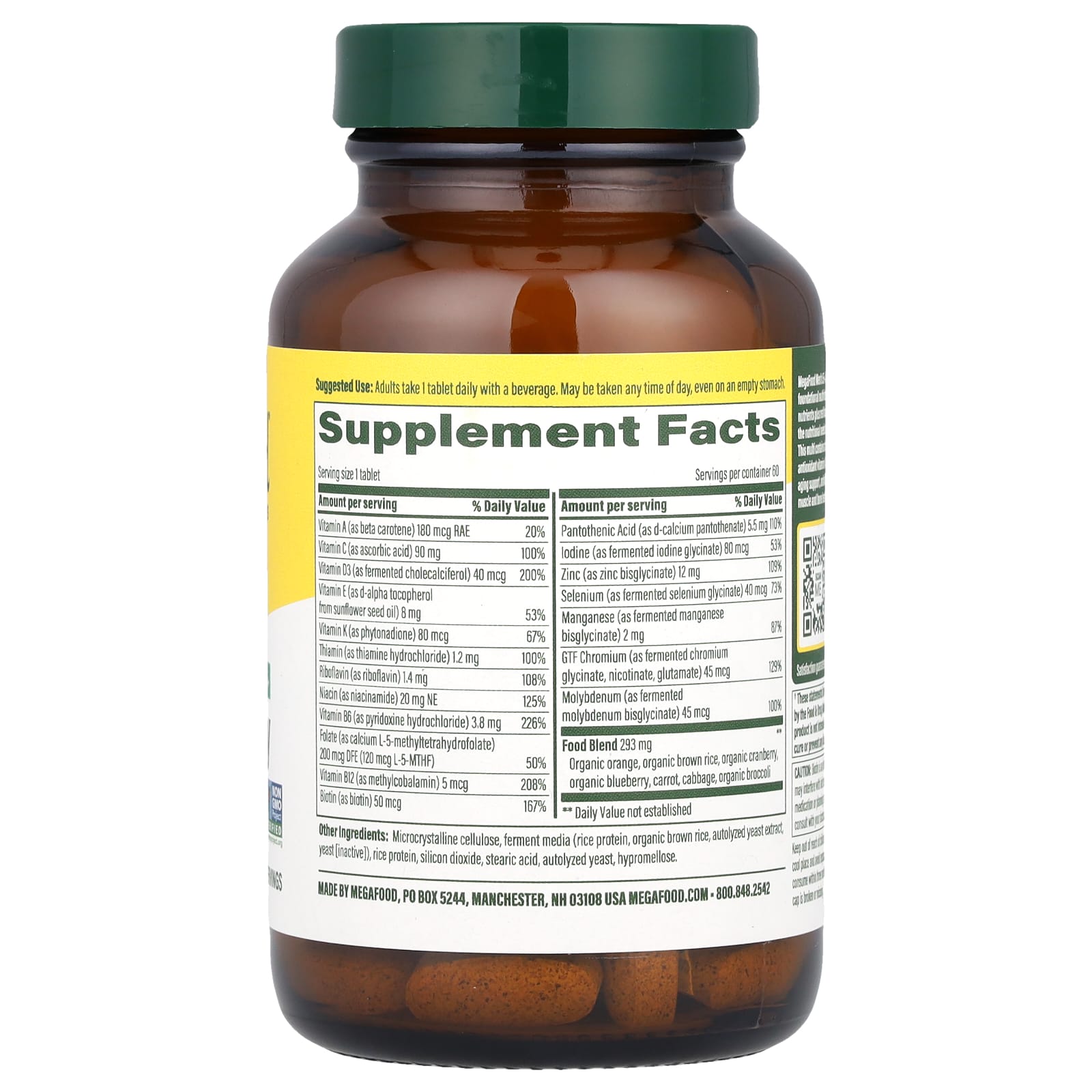 Megafood, Men's 55+, One Daily Multivitamin, 60 Tablets UPC 051494103555 | HiLife Vitamins