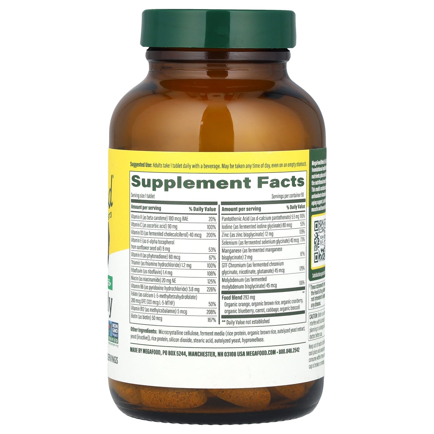 Megafood, Men's 55+, One Daily Multivitamin, 90 Tablets UPC 051494103562 | HiLife Vitamins