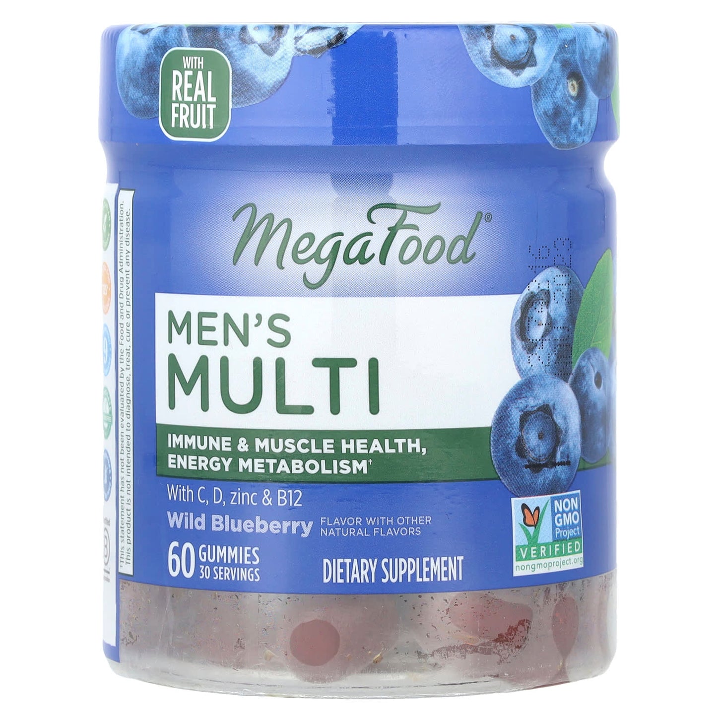 Megafood, Men’s Multi, Wild Blueberry, 60 Gummies UPC 051494104354 | HiLife Vitamins