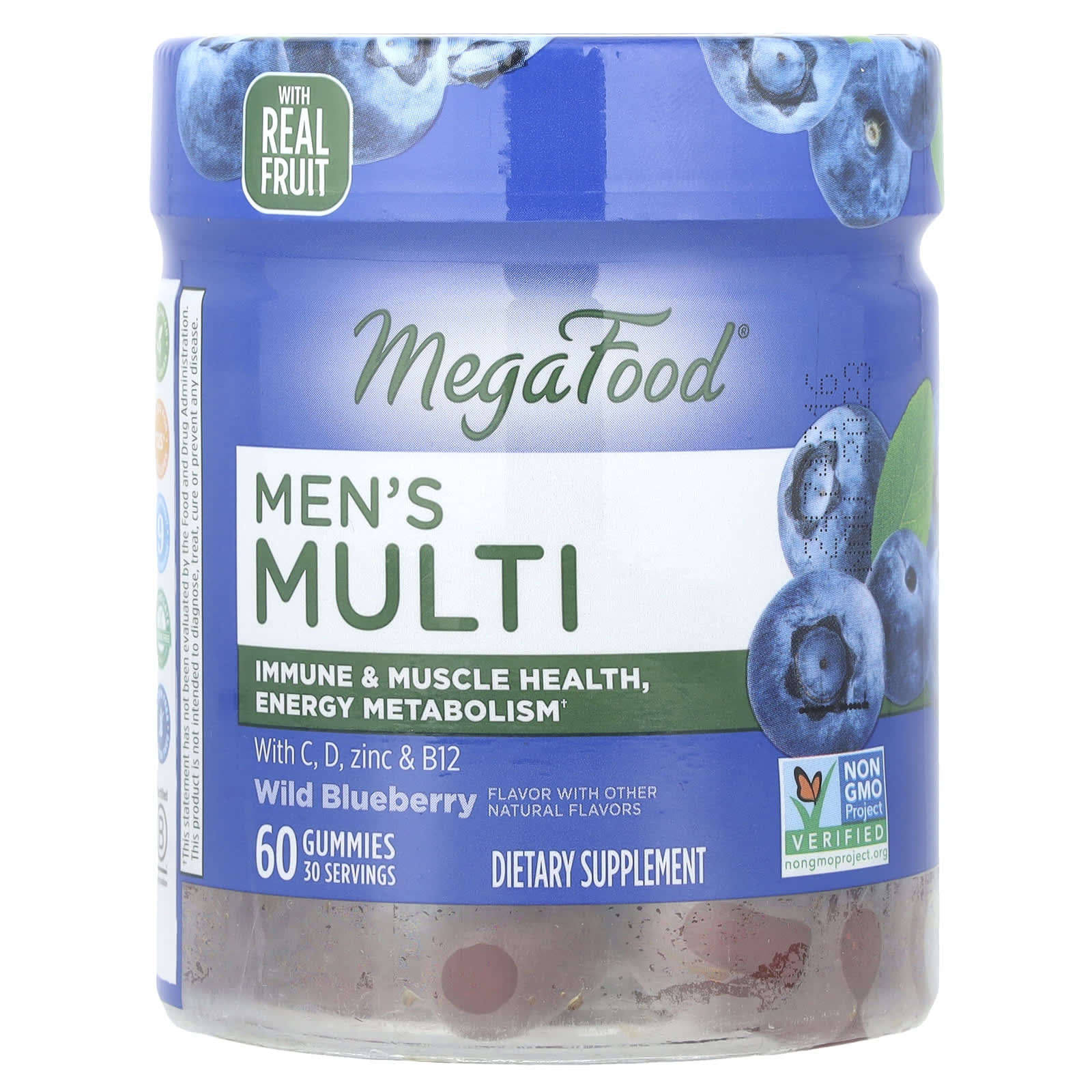 Megafood, Men’s Multi, Wild Blueberry, 60 Gummies UPC 051494104354 | HiLife Vitamins