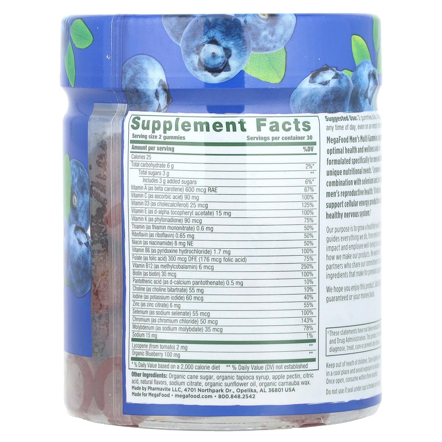Megafood, Men’s Multi, Wild Blueberry, 60 Gummies UPC 051494104354 | HiLife Vitamins