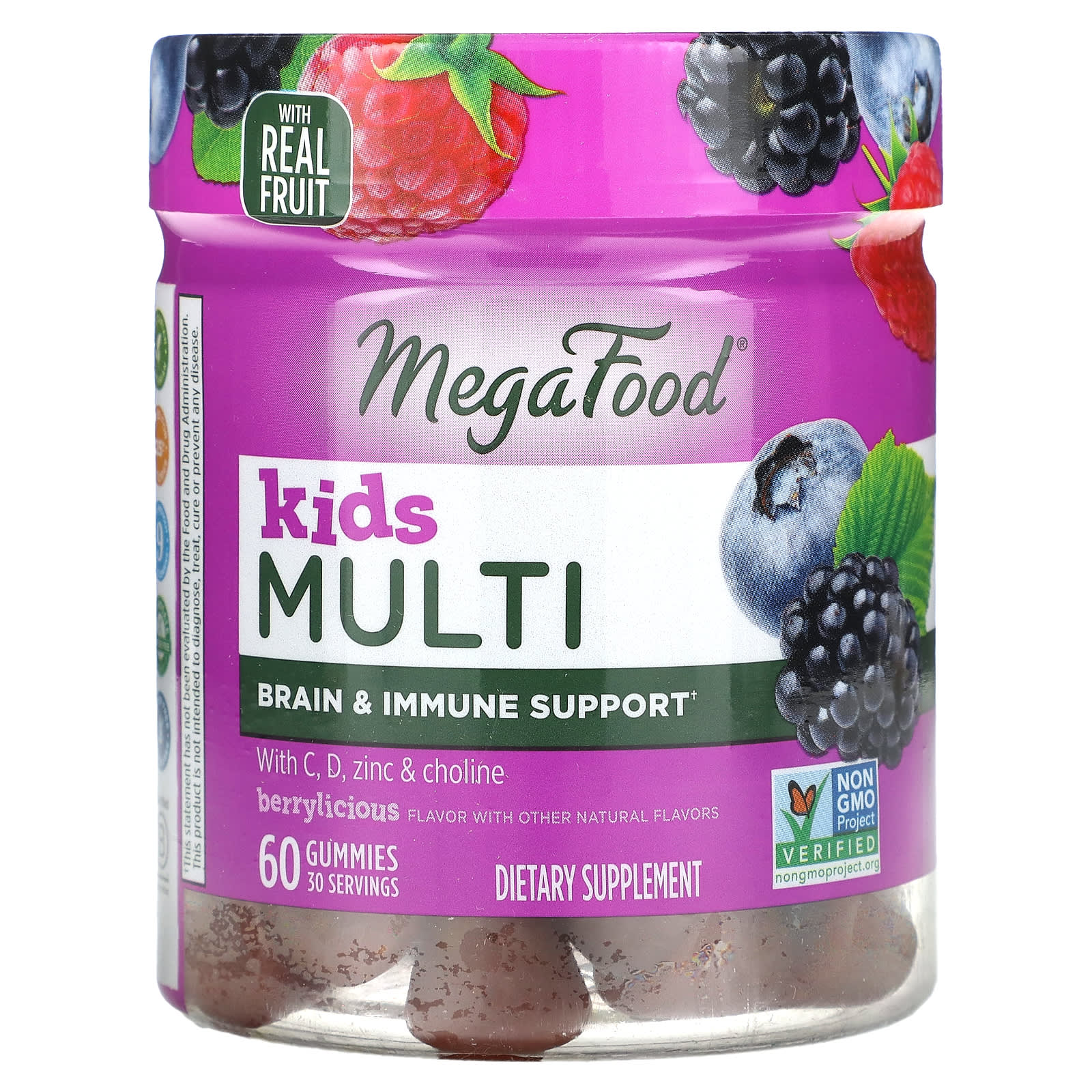Megafood, Kids Multi, Berrylicious, 60 Gummies UPC 051494104361 | HiLife Vitamins