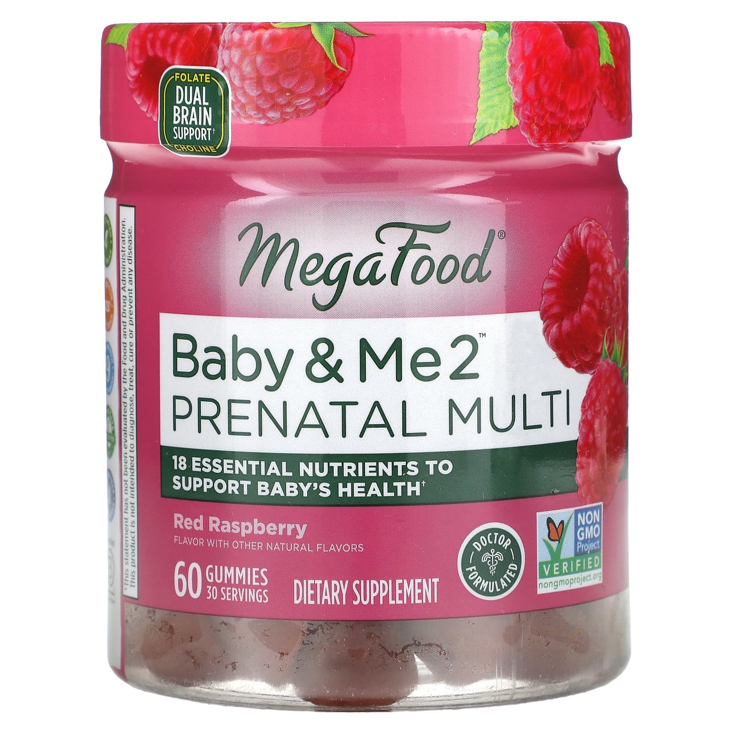 Megafood, Baby & Me 2, Prenatal Multivitamin, Red Raspberry, 60 Gummies UPC 051494104378 | HiLife Vitamins
