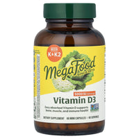 Megafood, Vitamin D3, 125 mcg (5,000 IU), 60 Mini Capsules UPC 051494104385 | HiLife Vitamins