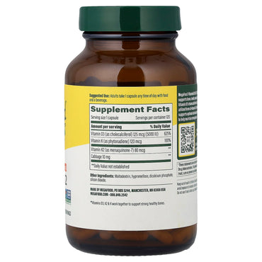 Megafood, Vitamin D3 with K & K2, 5,000 IU (125 mcg), 120 Capsules UPC 051494104415 | HiLife Vitamins