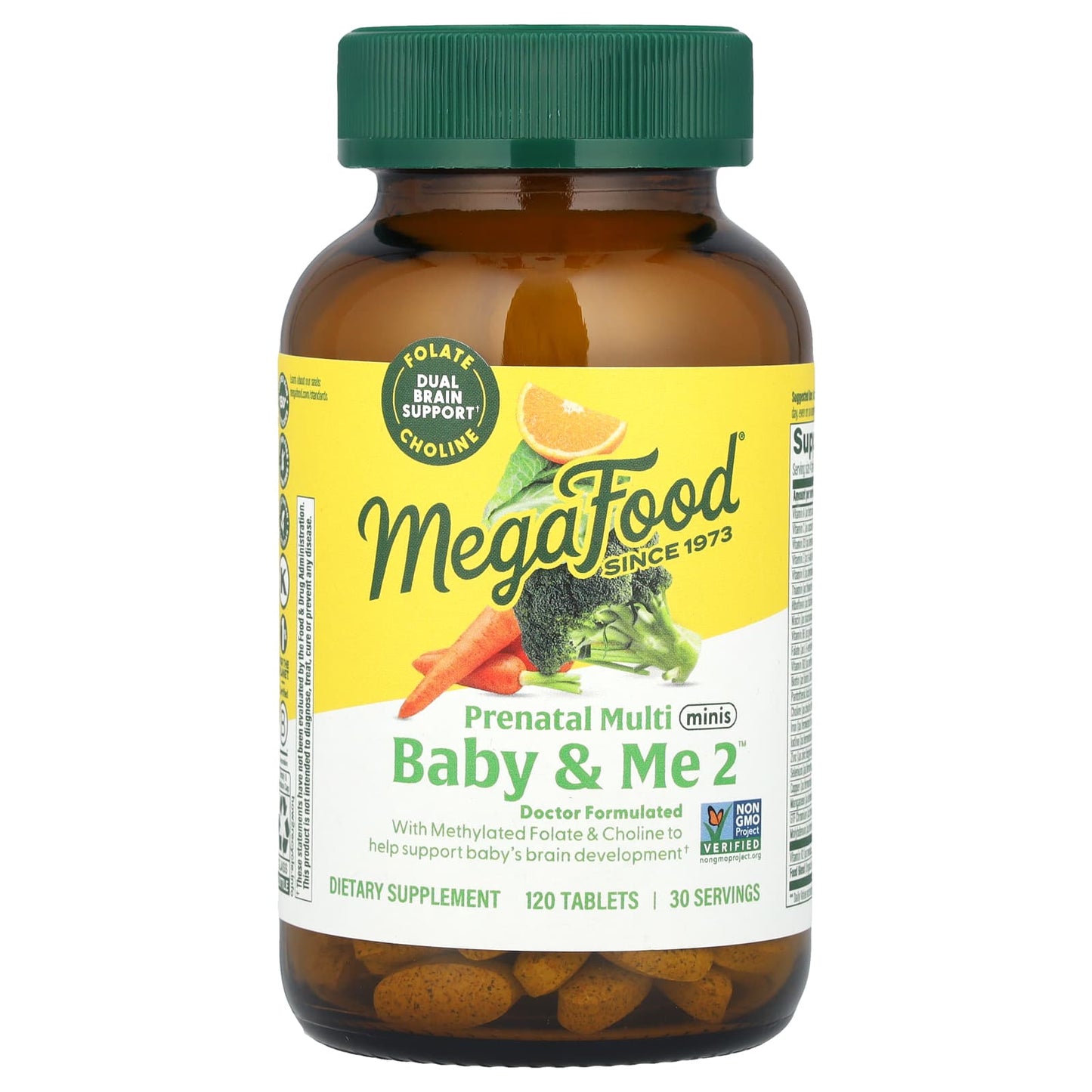 Megafood, Baby & Me 2, Prenatal Multi Minis, 120 Tablets UPC 051494104477 | HiLife Vitamins