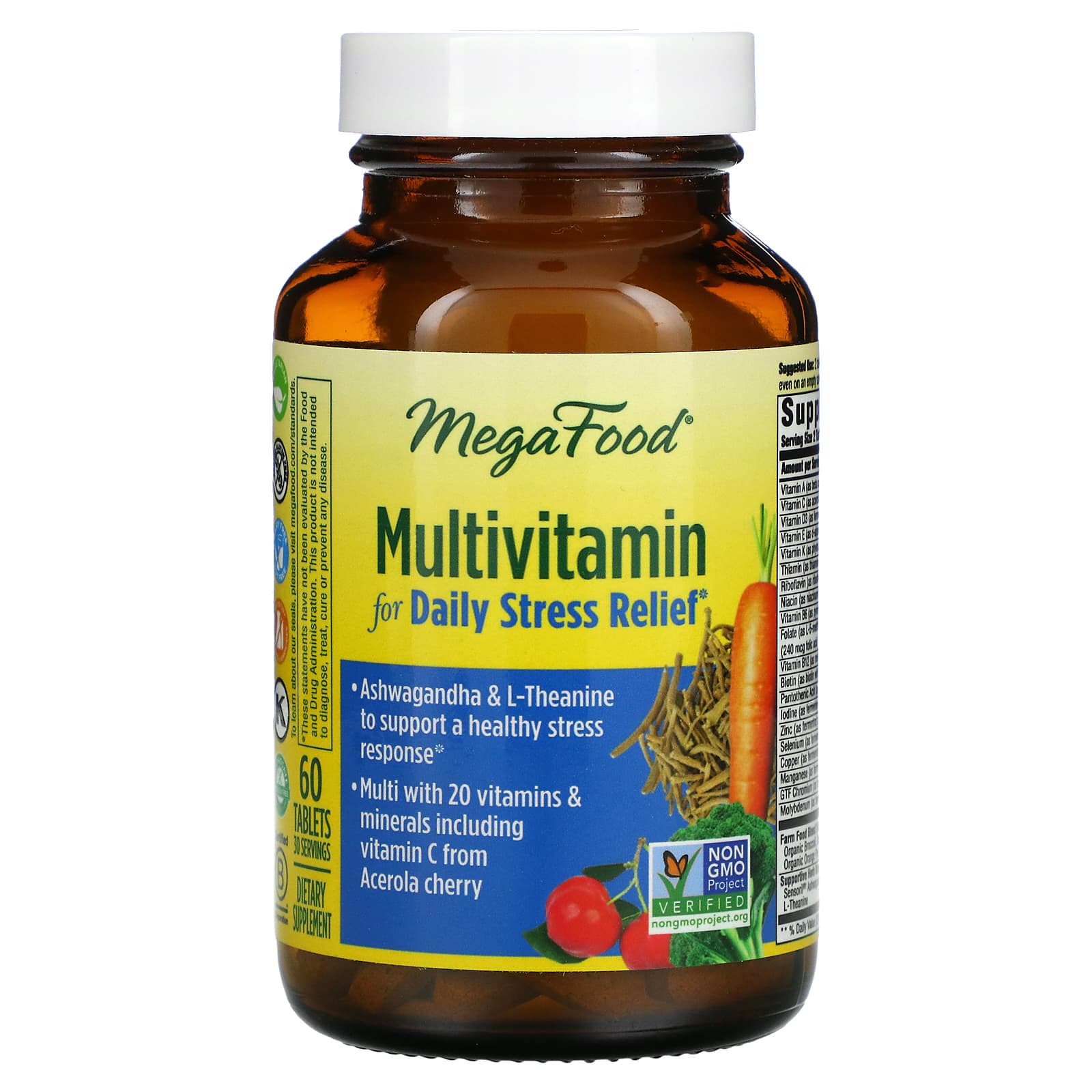 Megafood, Multivitamin For Daily Stress Relief, 60 Tablets UPC 051494104613 | HiLife Vitamins