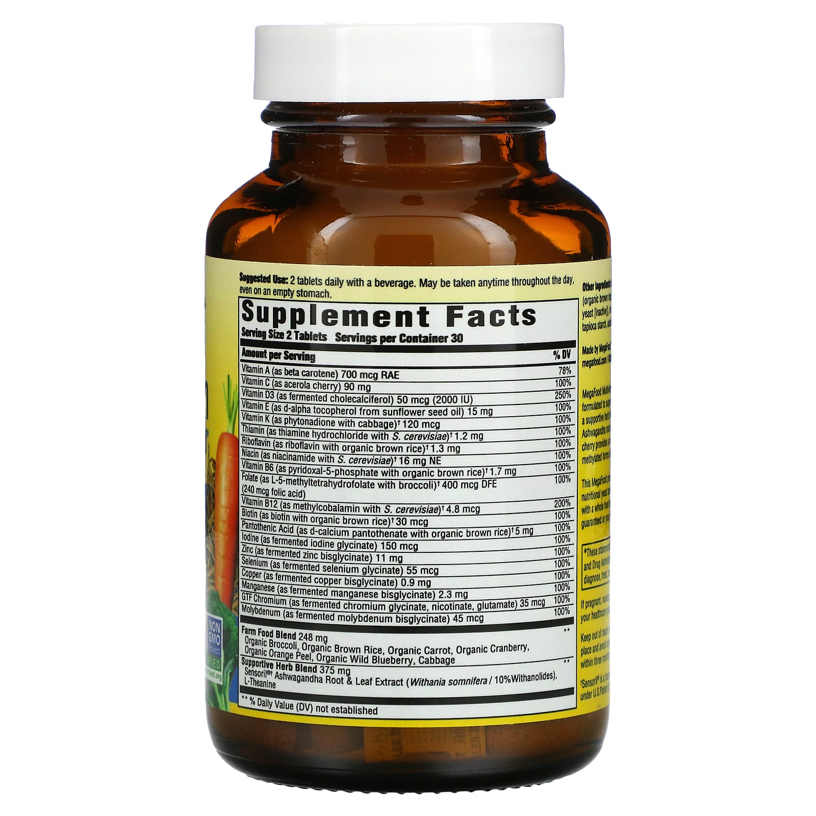 Megafood, Multivitamin For Daily Stress Relief, 60 Tablets - [product_sku] | HiLife Vitamins