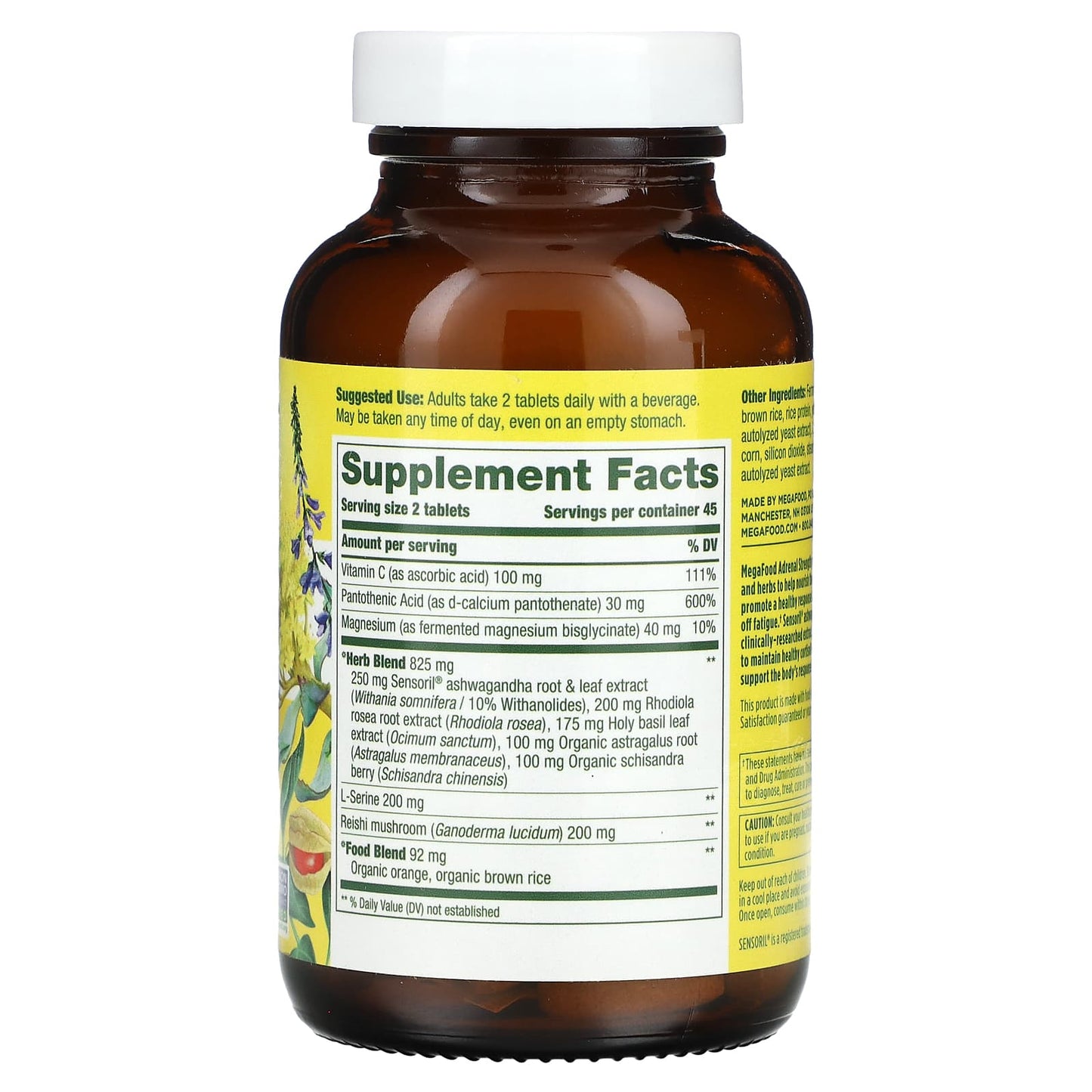 Megafood, Adrenal Strength, 90 Tablets UPC 051494200230 | HiLife Vitamins