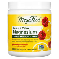 Megafood, Relax & Calm Magnesium, Raspberry Lemonade, 7.05 oz Powder UPC 051494601716 | HiLife Vitamins