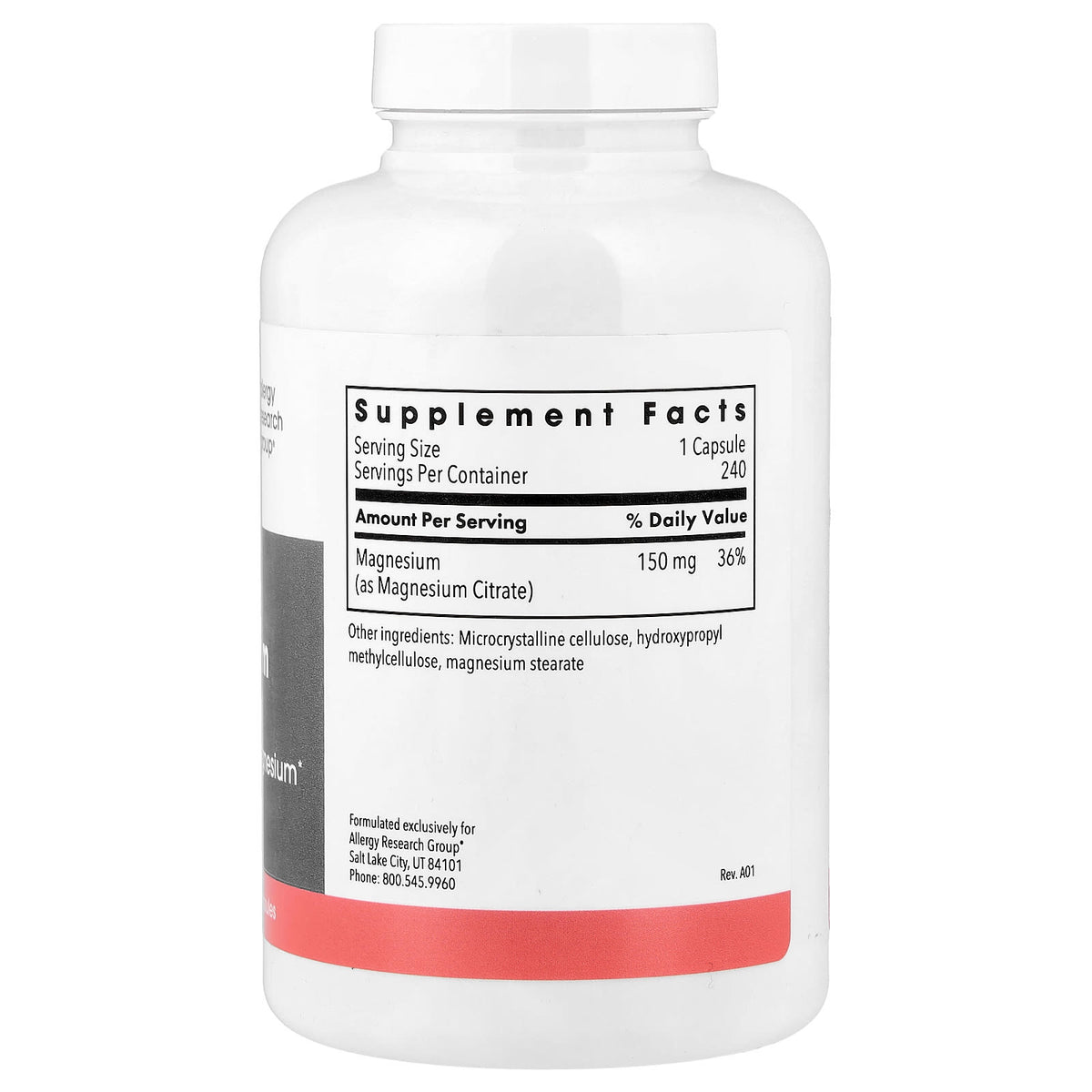 Metabolic Maintenance, Magnesium Citrate, 240 Capsules UPC 838287004301 | Hilife Vitamins